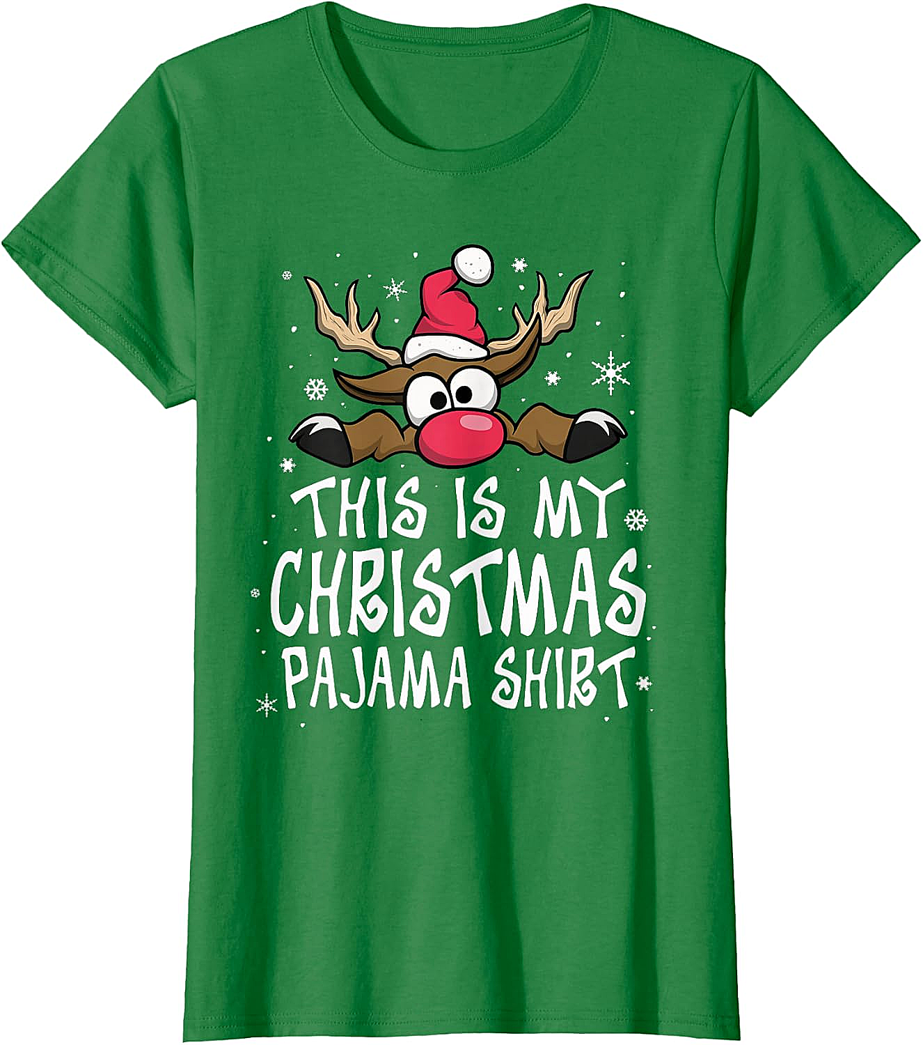 Christmas Pajama Shirt Reindeer Tee Funny Family Gift