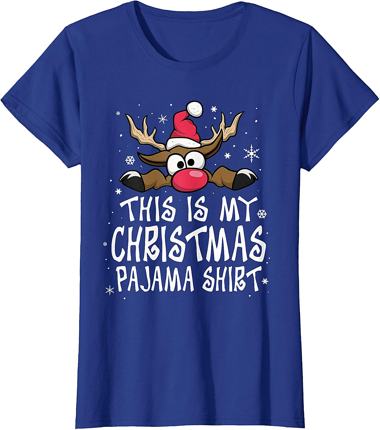Christmas Pajama Shirt Reindeer Tee Funny Family Gift