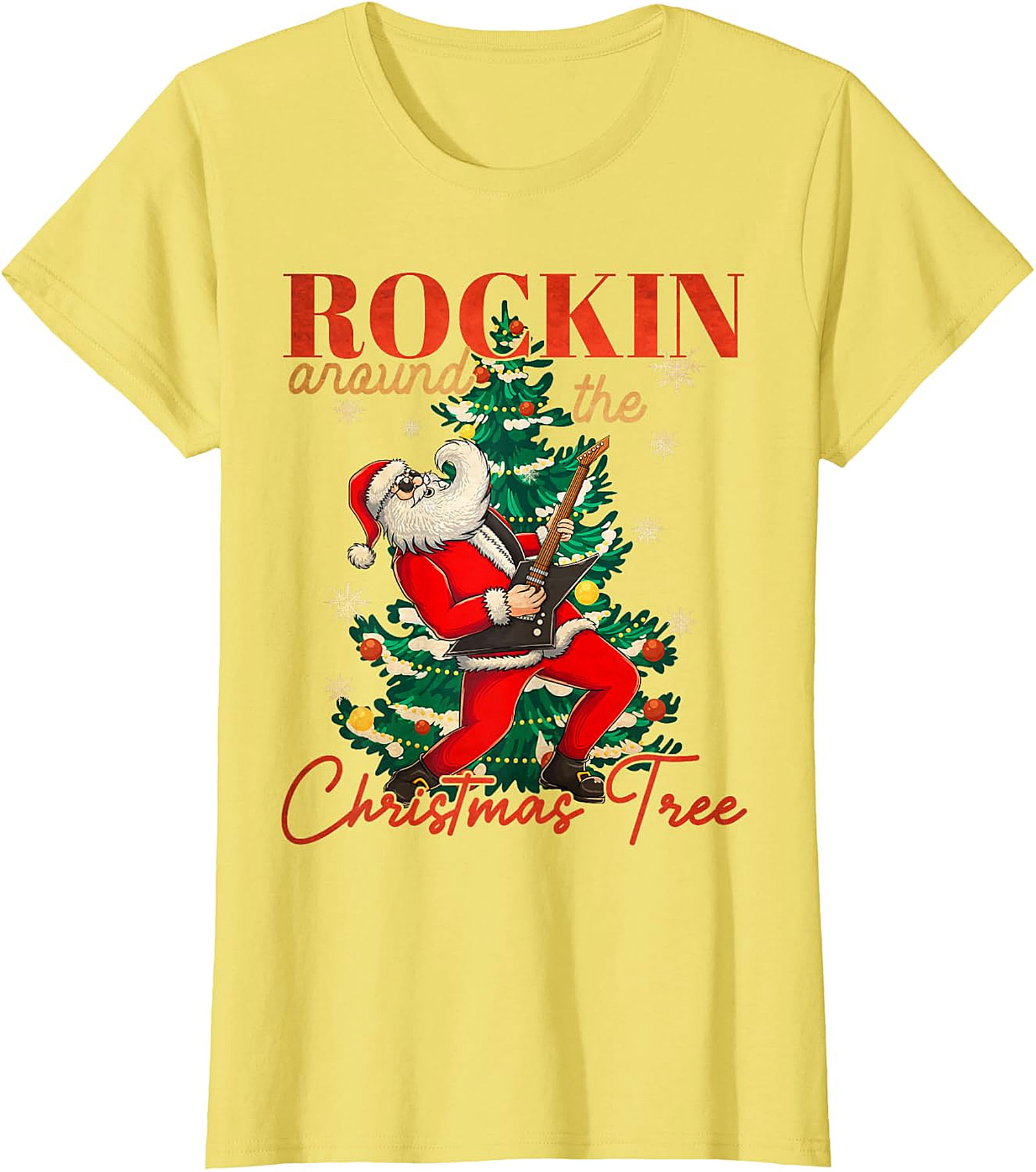 Rockin' Santa Guitar Christmas Tree Apparel - Festive & Edgy