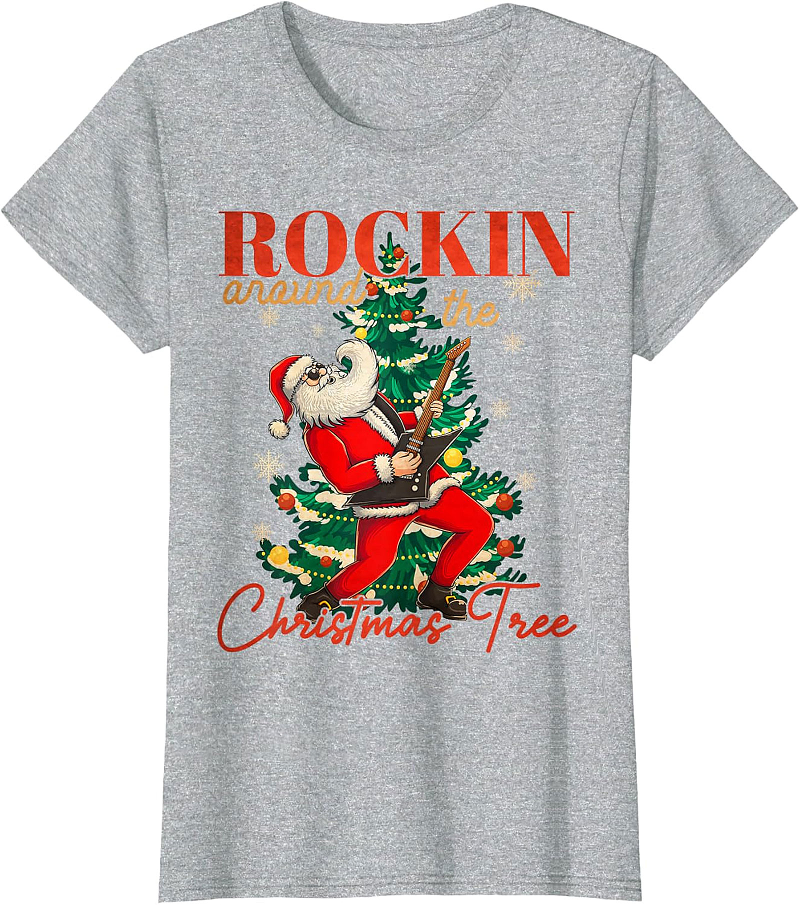 Rockin' Santa Guitar Christmas Tree Apparel - Festive & Edgy