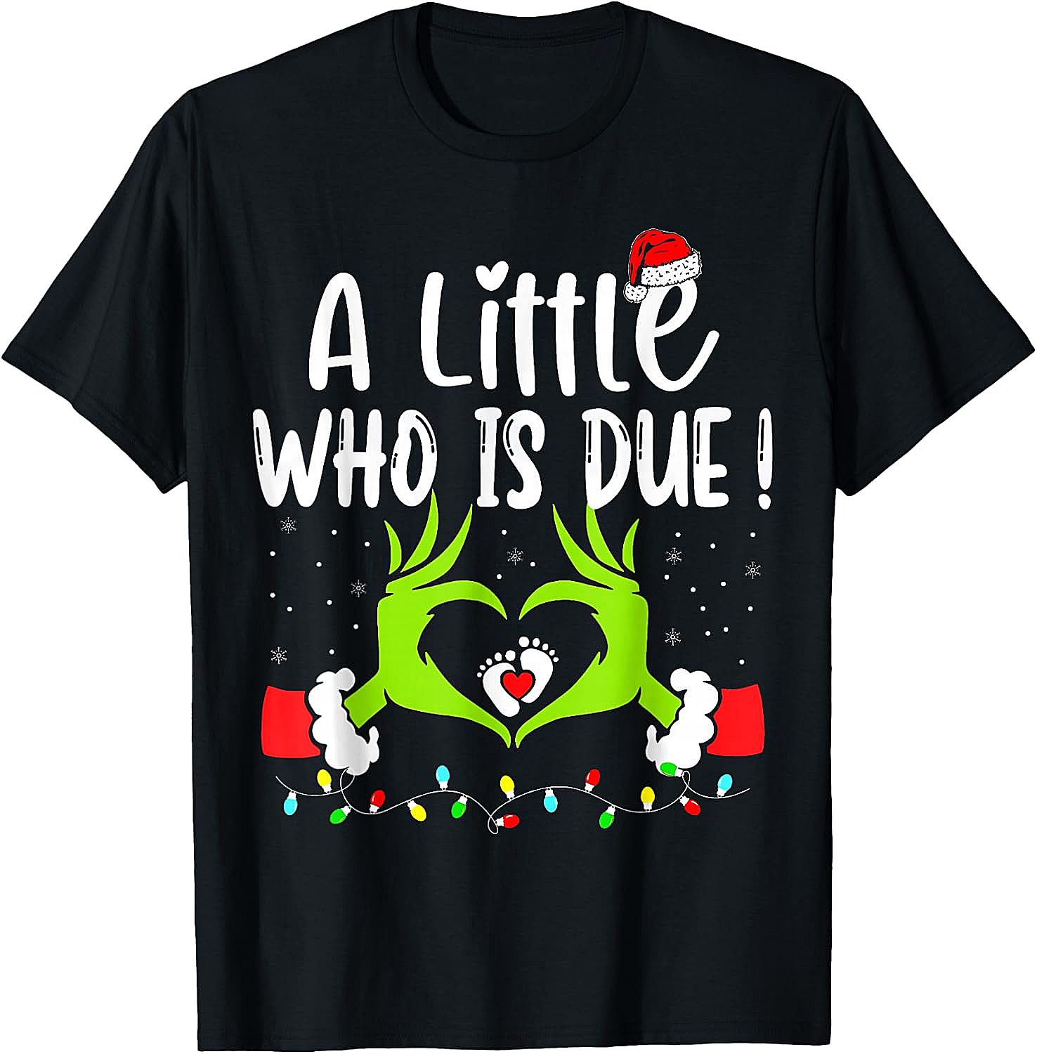 Christmas Pregnancy Announcement T-Shirt Grinch Baby Due