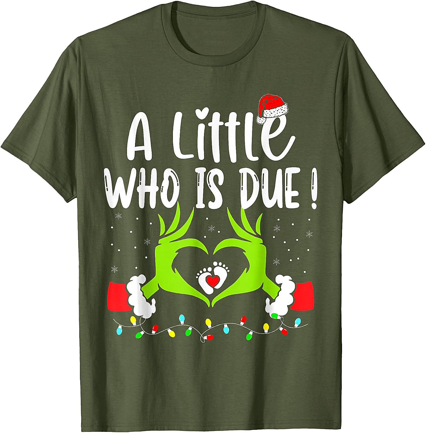  Christmas Pregnancy Announcement T-Shirt Grinch Baby Due