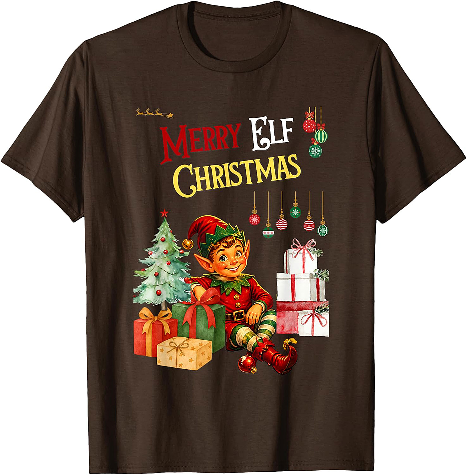 Vintage Elf Christmas Tee | Festive Holiday Apparel
