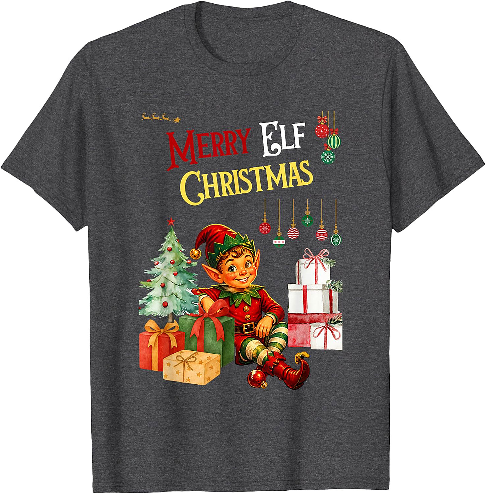 Vintage Elf Christmas Tee | Festive Holiday Apparel