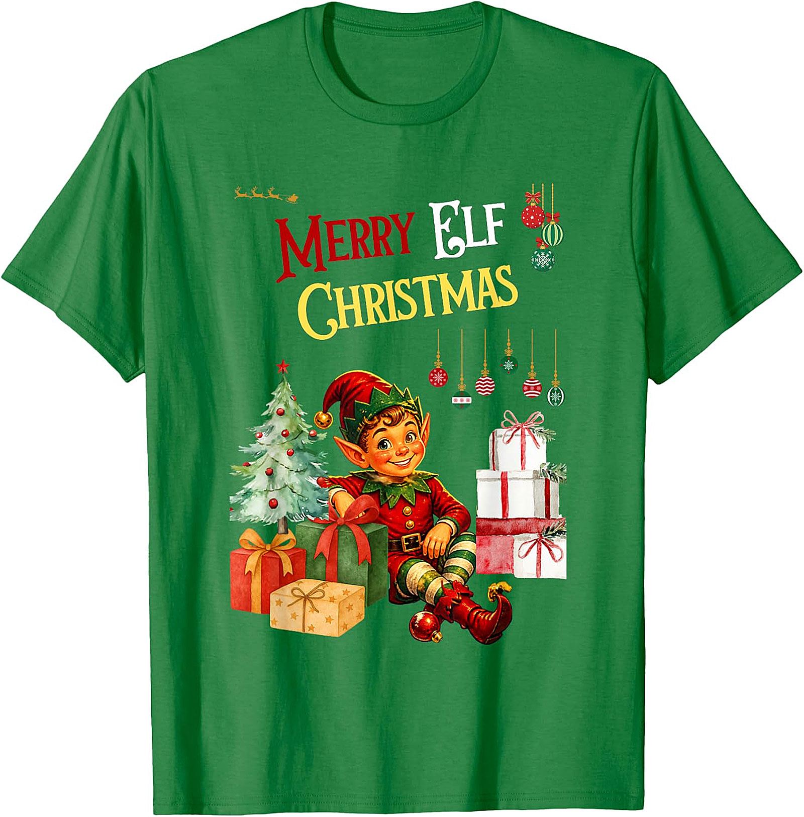 Vintage Elf Christmas Tee | Festive Holiday Apparel