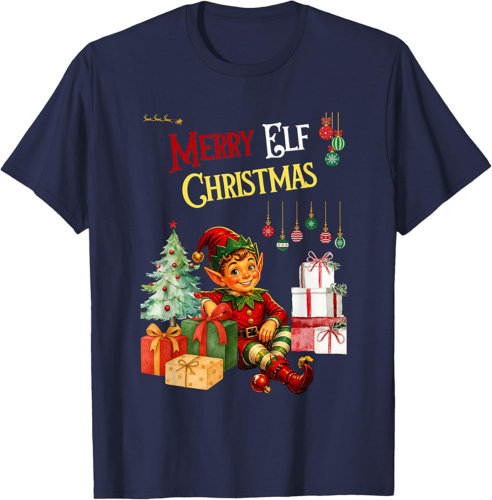 Vintage Elf Christmas Tee | Festive Holiday Apparel
