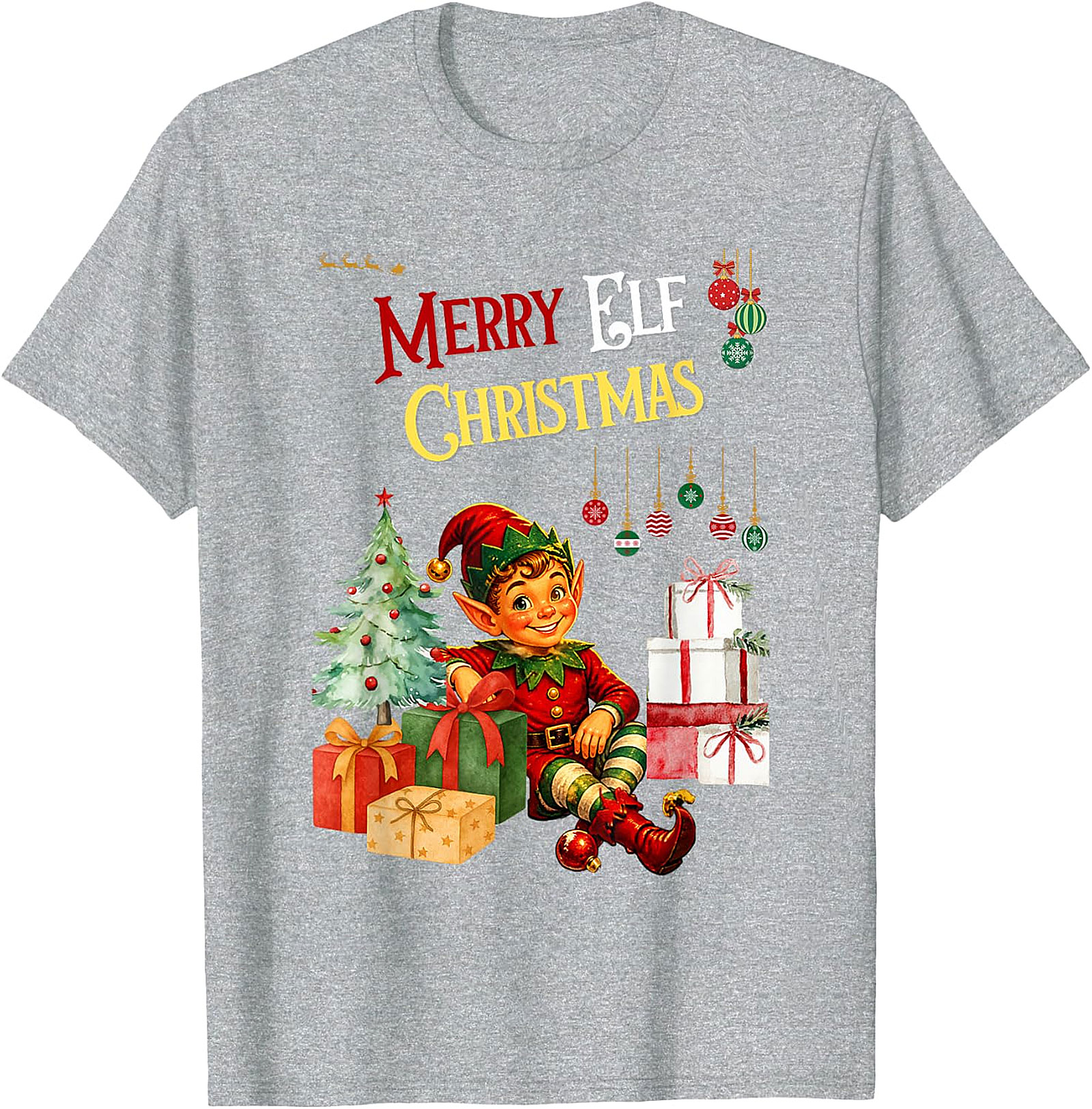 Vintage Elf Christmas Tee | Festive Holiday Apparel