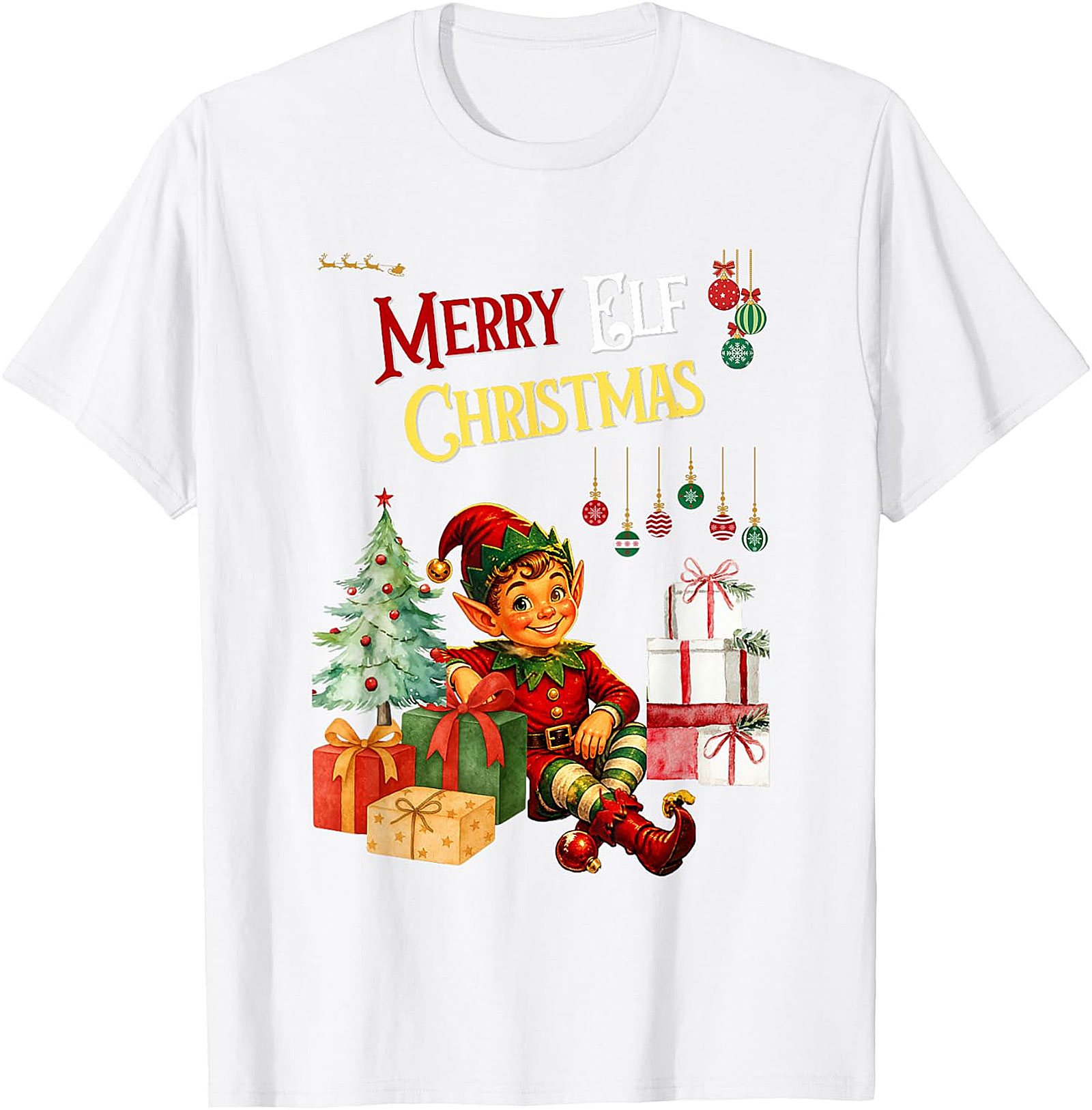 Vintage Elf Christmas Tee | Festive Holiday Apparel