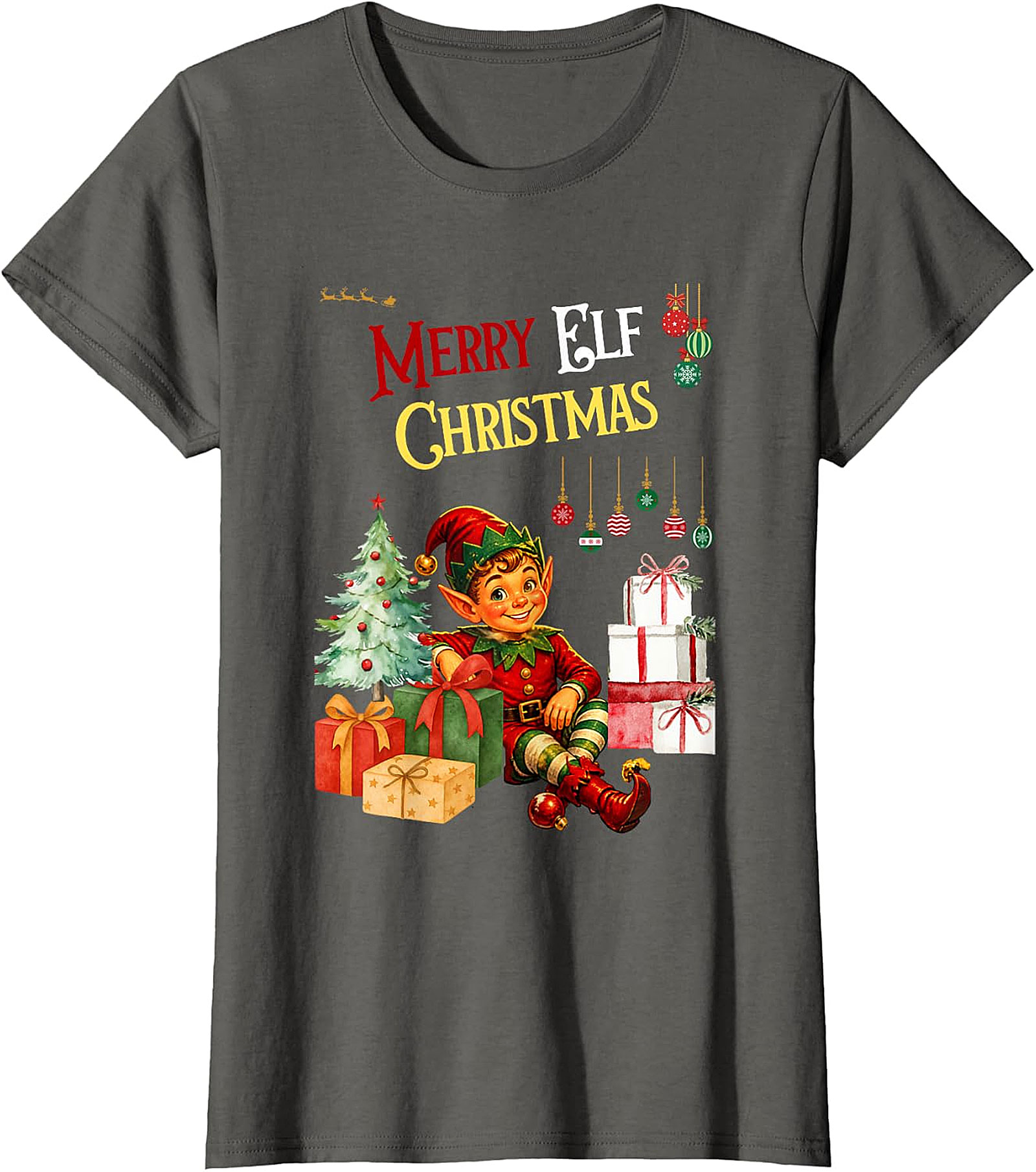 Vintage Elf Christmas Tee | Festive Holiday Apparel