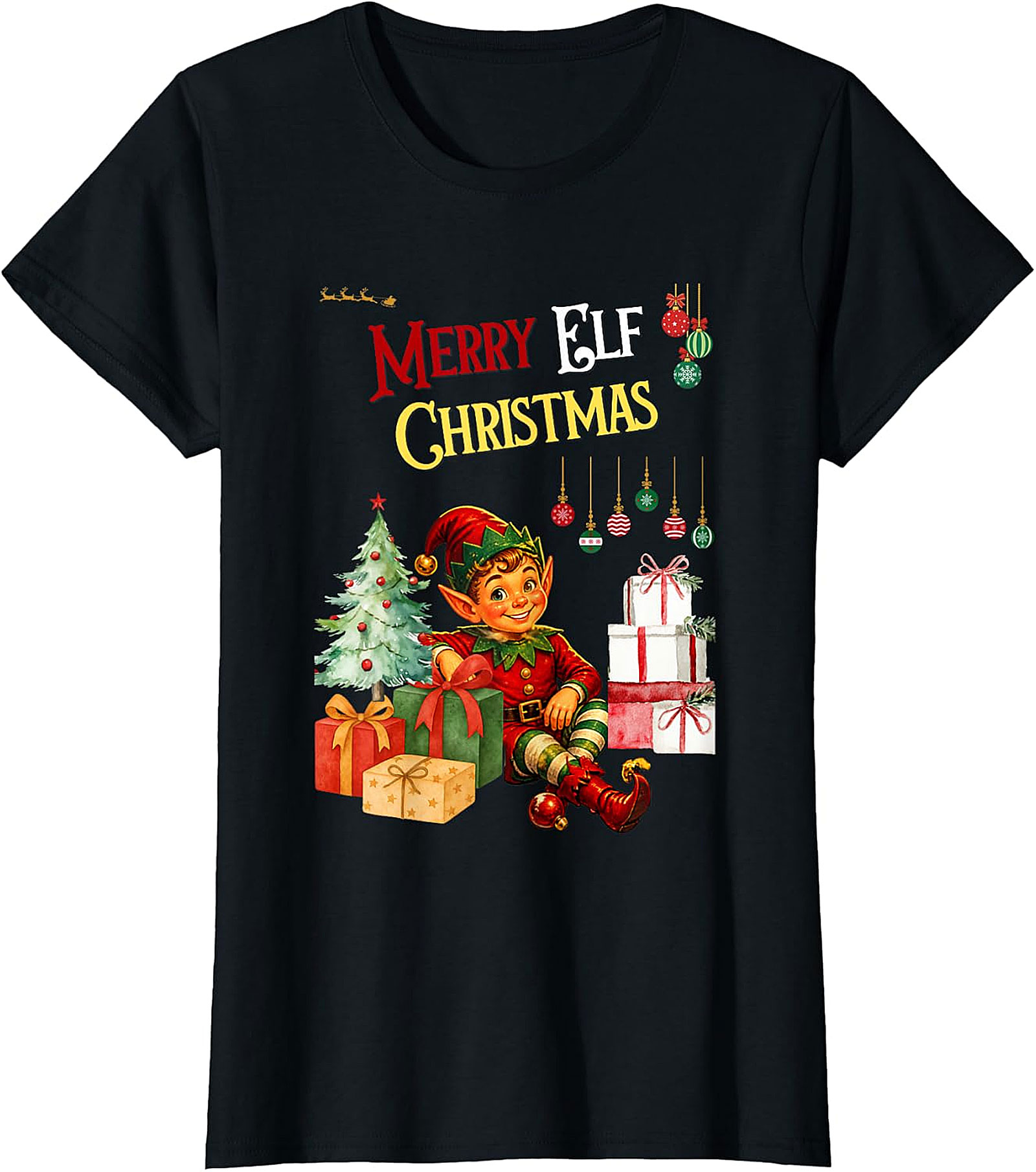 Vintage Elf Christmas Tee | Festive Holiday Apparel