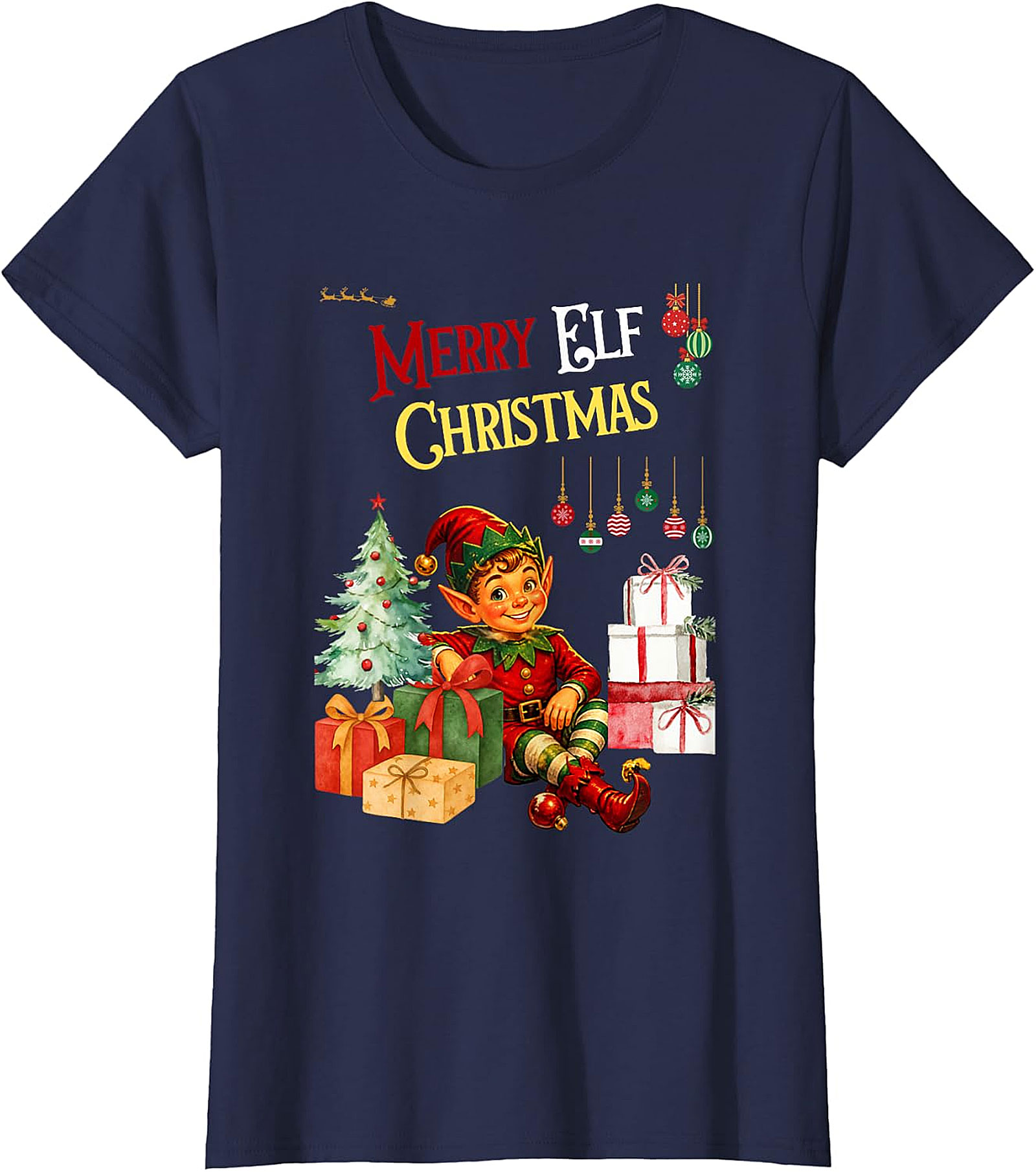 Vintage Elf Christmas Tee | Festive Holiday Apparel