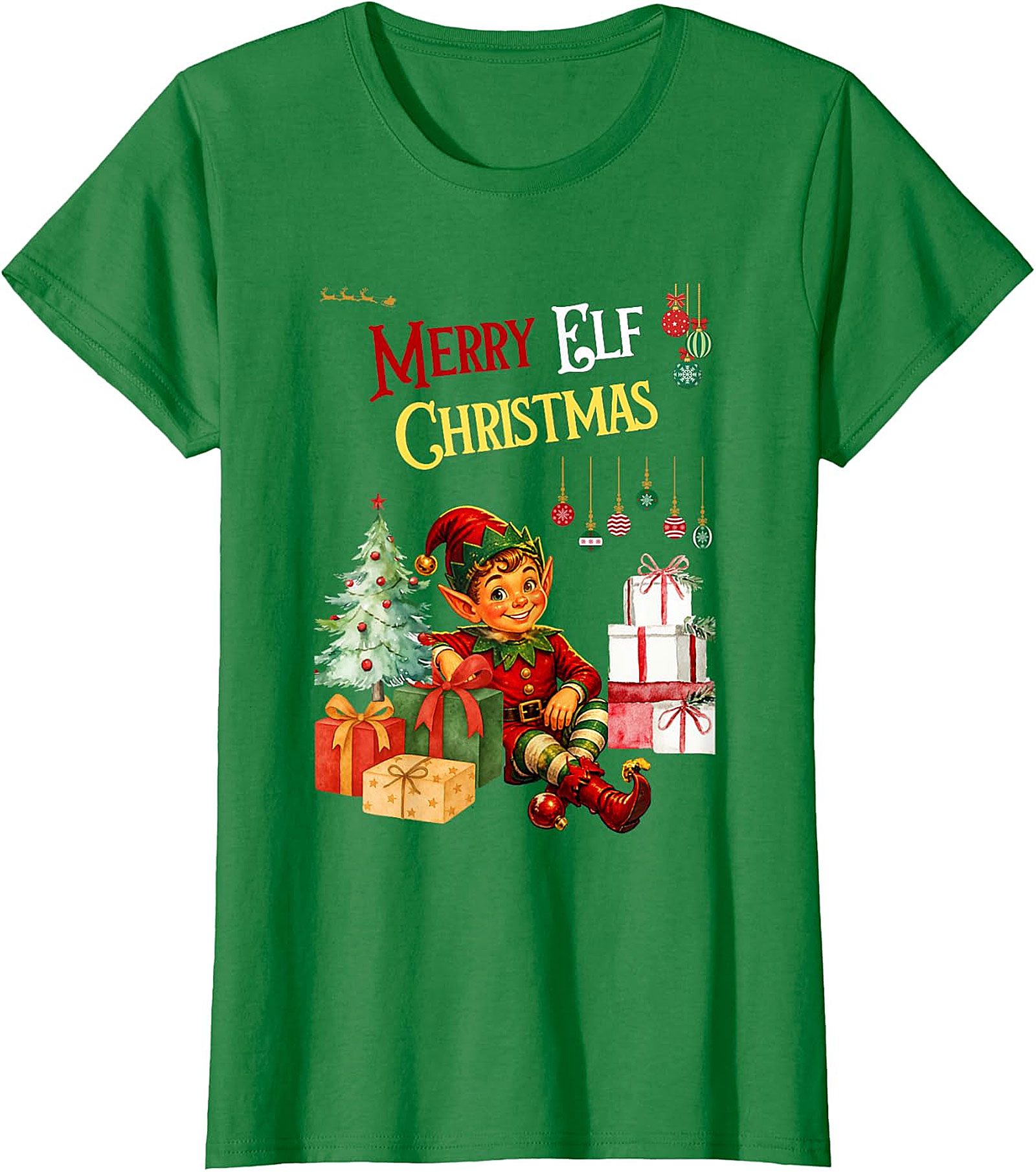 Vintage Elf Christmas Tee | Festive Holiday Apparel