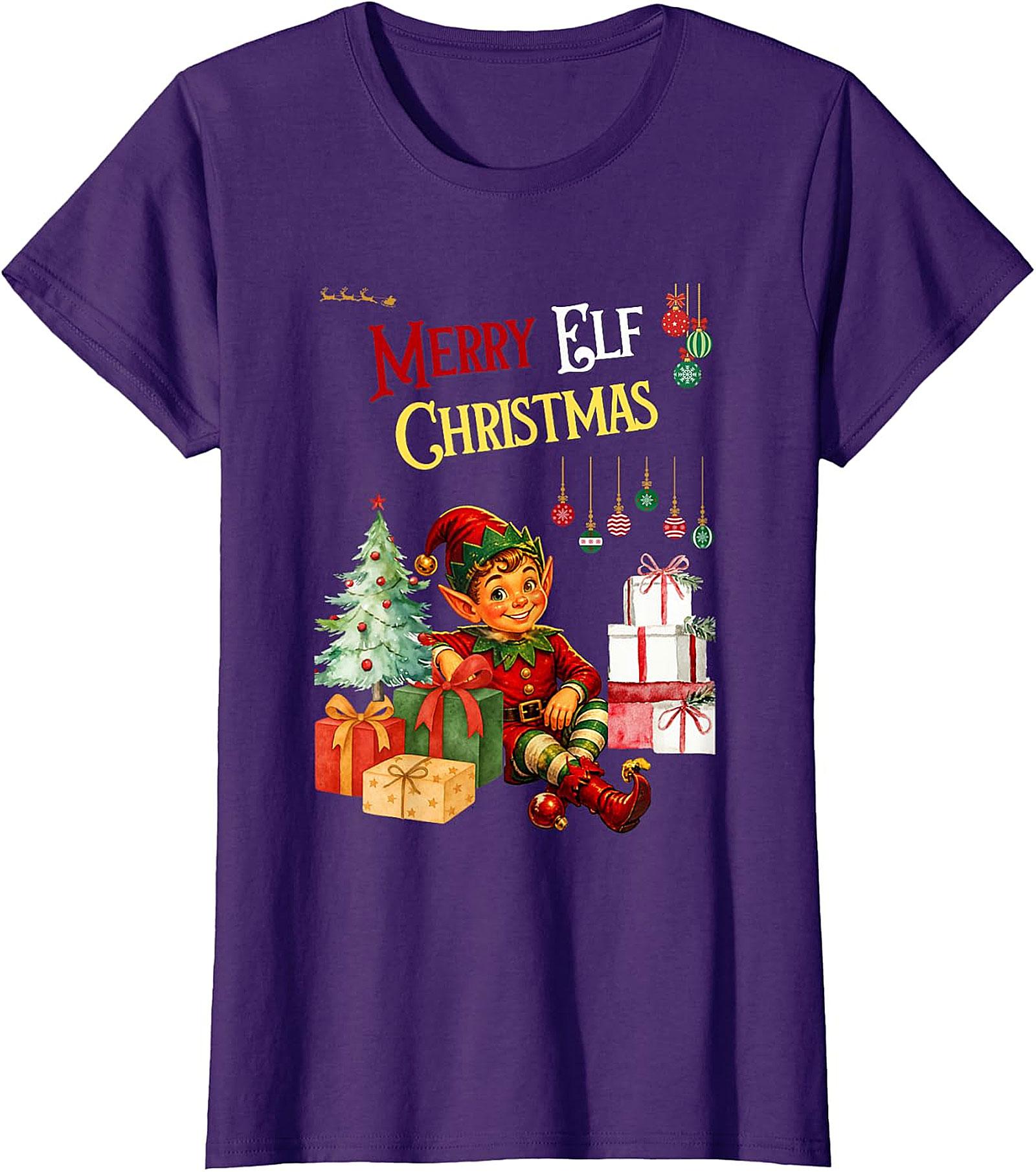 Vintage Elf Christmas Tee | Festive Holiday Apparel