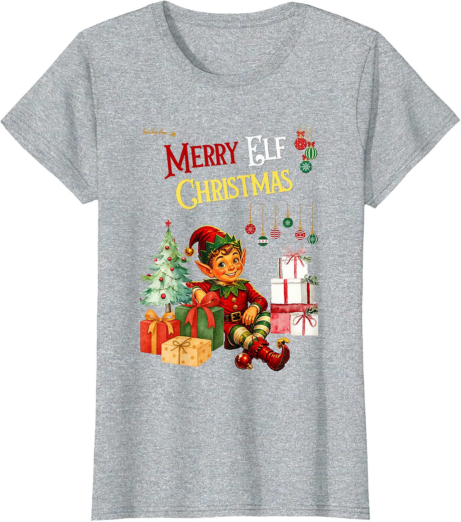 Vintage Elf Christmas Tee | Festive Holiday Apparel
