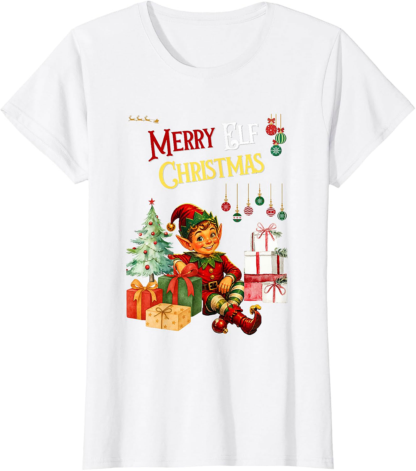 Vintage Elf Christmas Tee | Festive Holiday Apparel