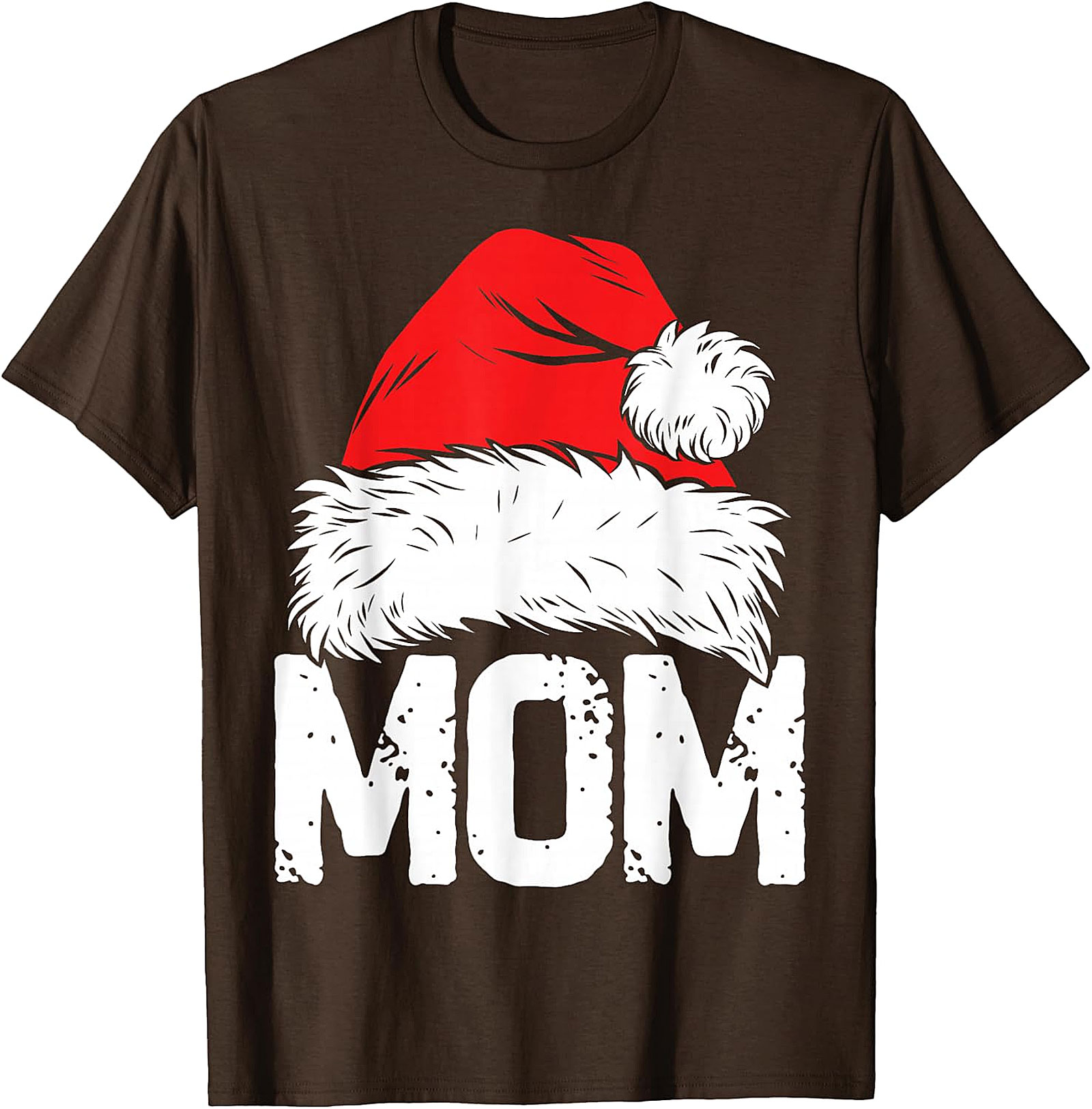 Christmas Mom Santa Hat T-Shirt | Festive Holiday Tee