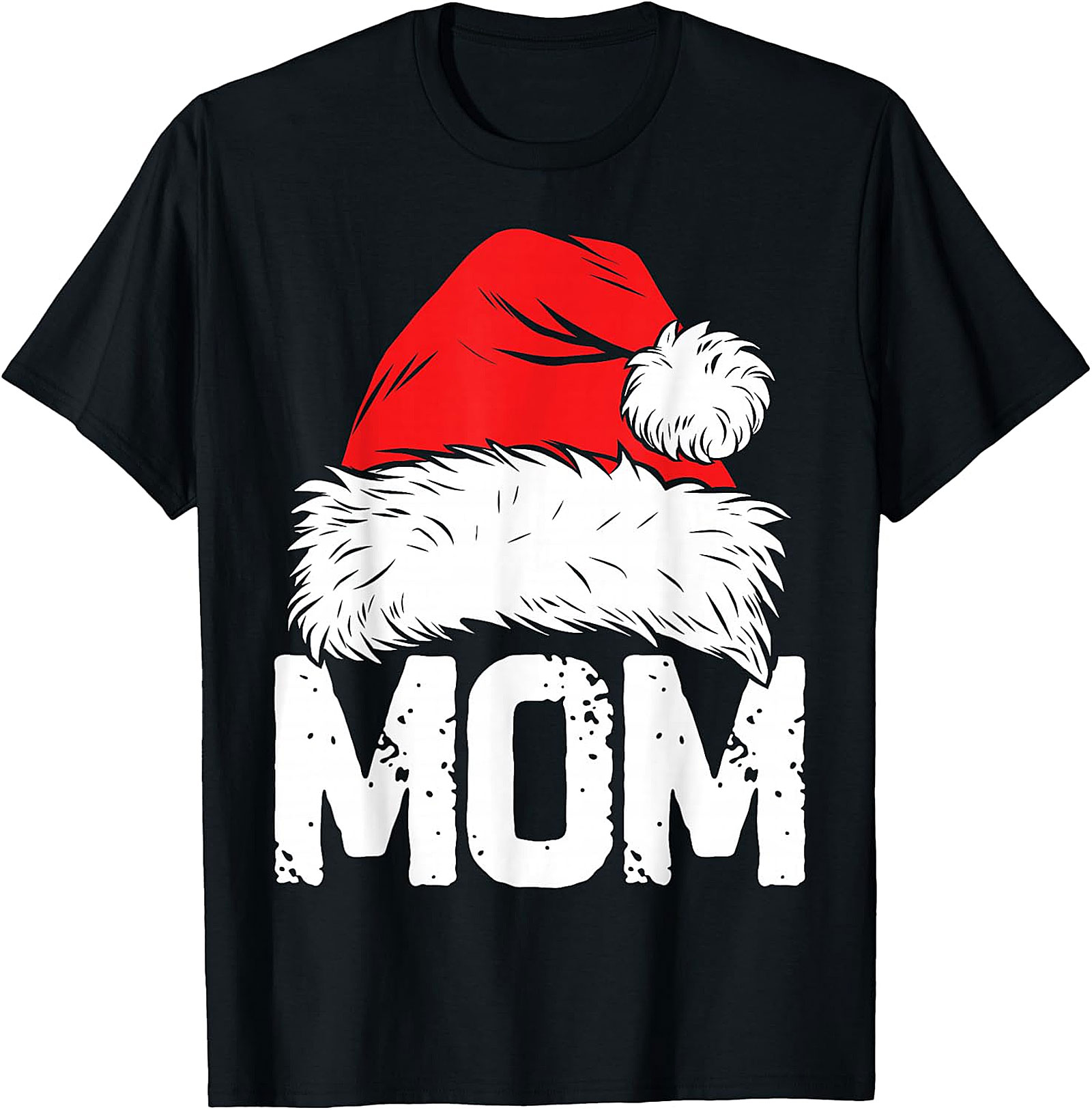 Christmas Mom Santa Hat T-Shirt | Festive Holiday Tee