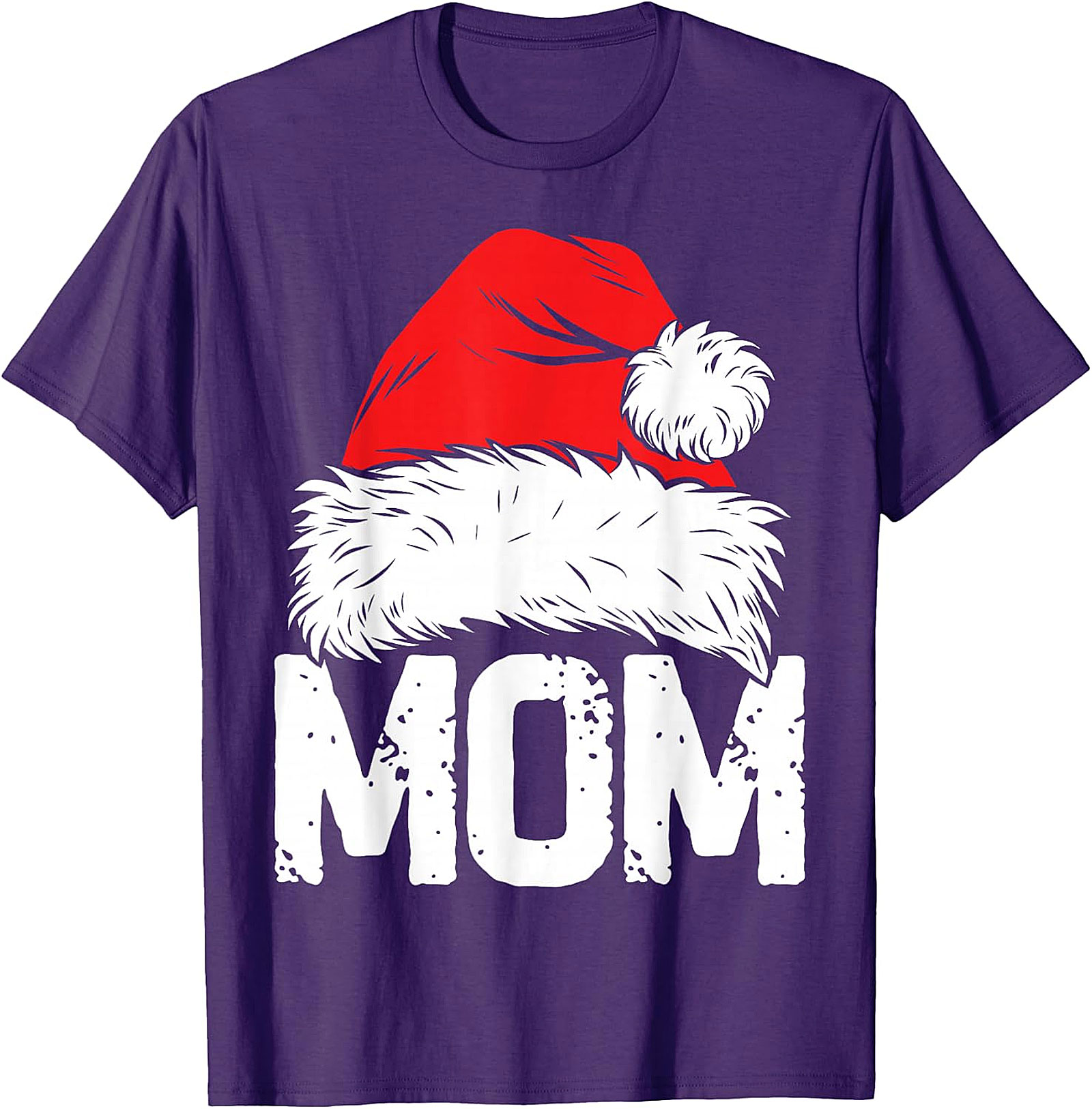 Christmas Mom Santa Hat T-Shirt | Festive Holiday Tee