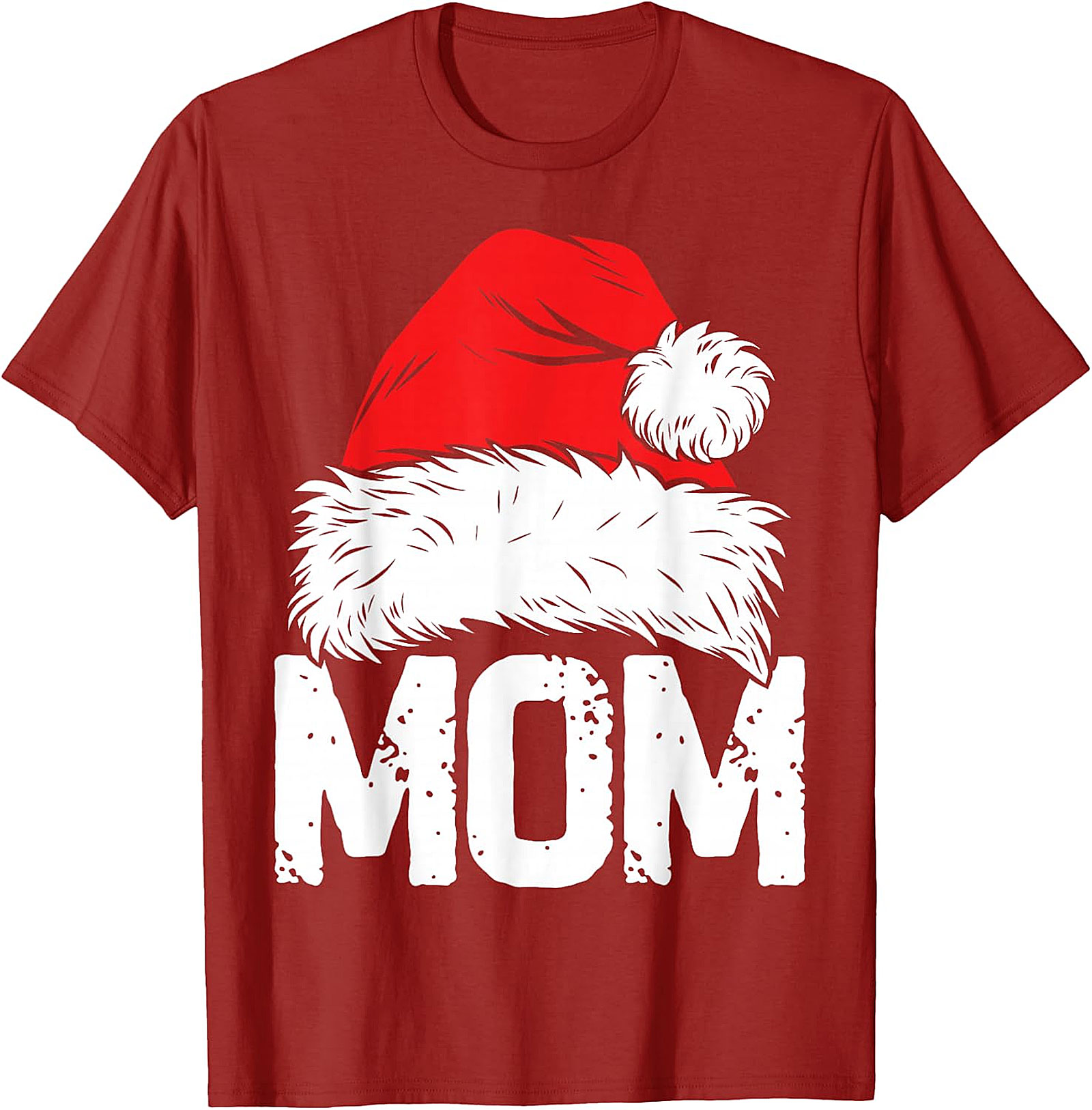 Christmas Mom Santa Hat T-Shirt | Festive Holiday Tee