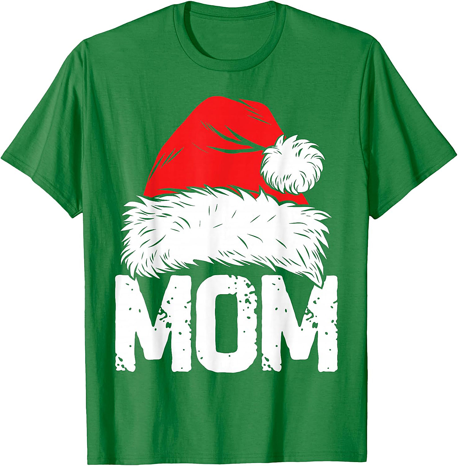 Christmas Mom Santa Hat T-Shirt | Festive Holiday Tee