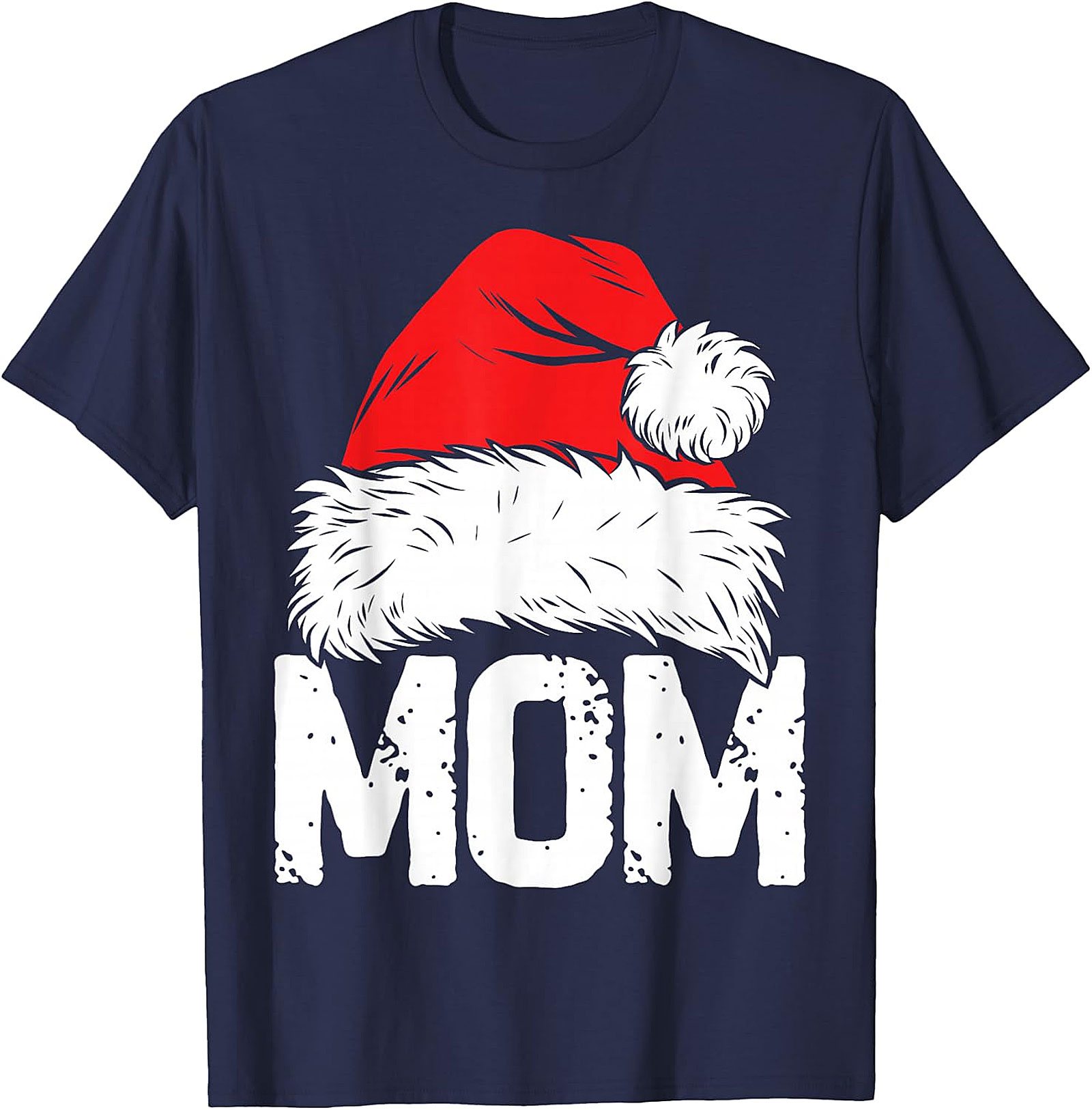Christmas Mom Santa Hat T-Shirt | Festive Holiday Tee