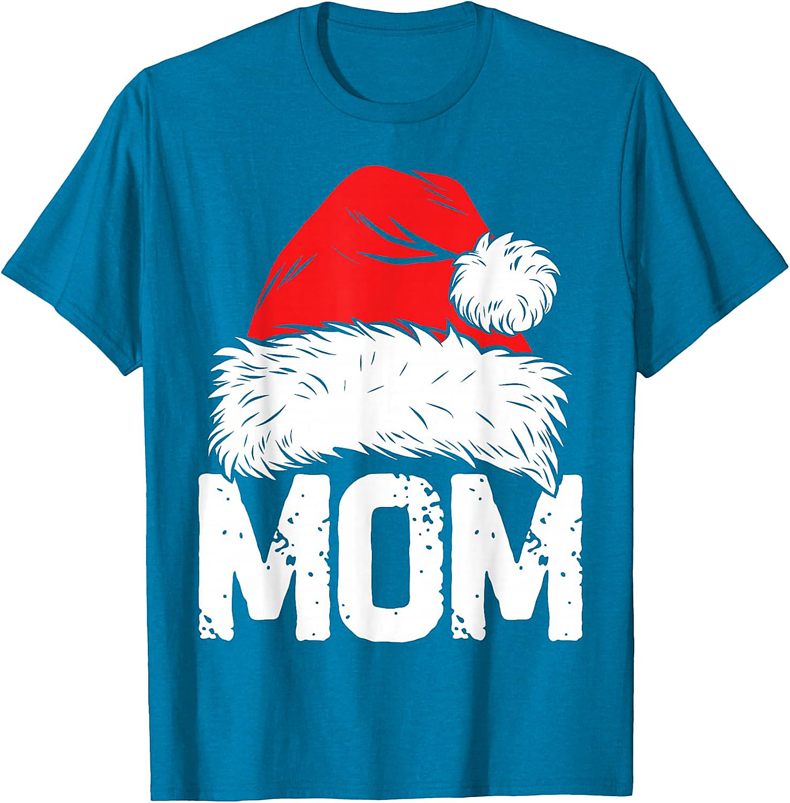 Christmas Mom Santa Hat T-Shirt | Festive Holiday Tee