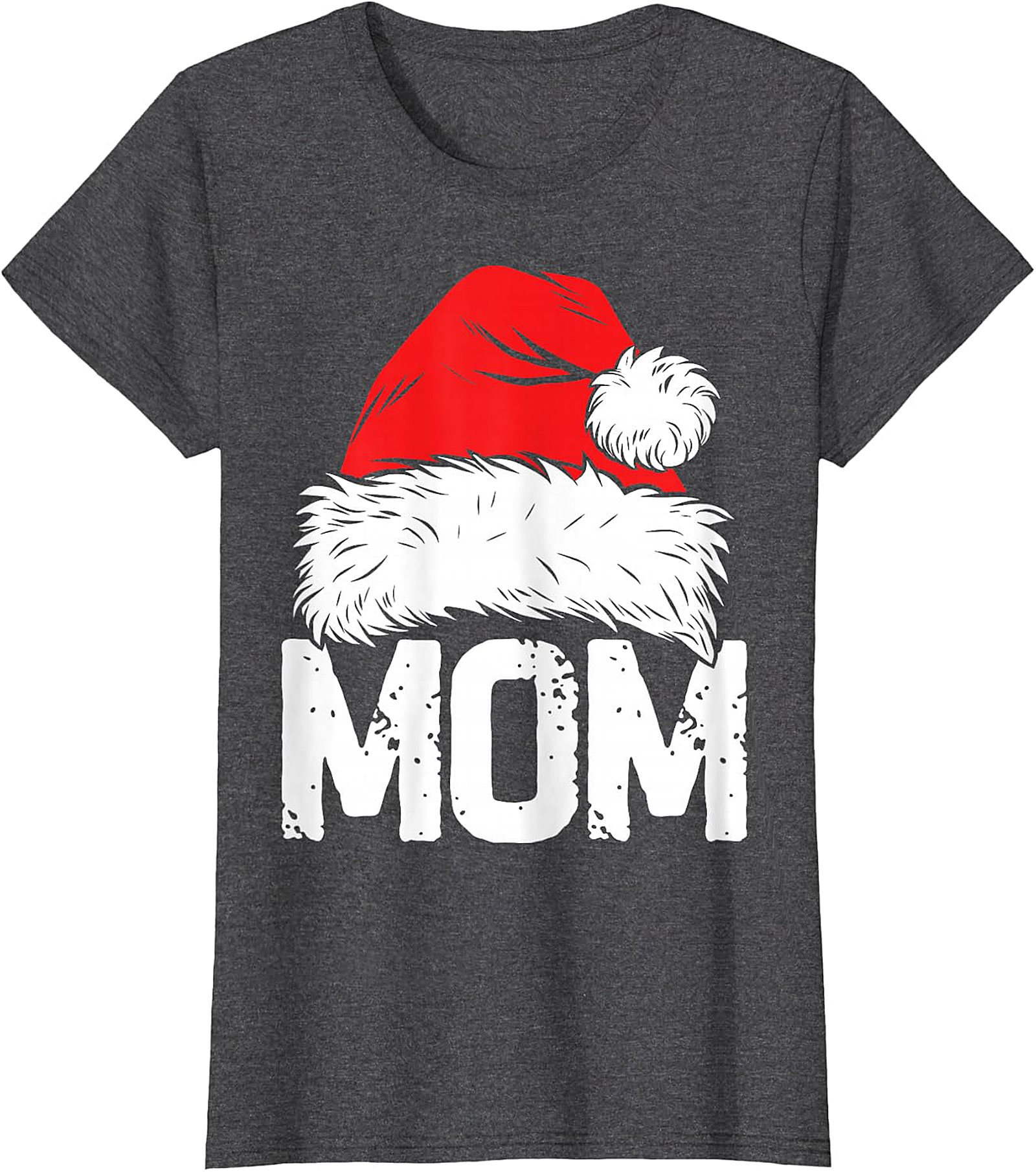 Christmas Mom Santa Hat T-Shirt | Festive Holiday Tee