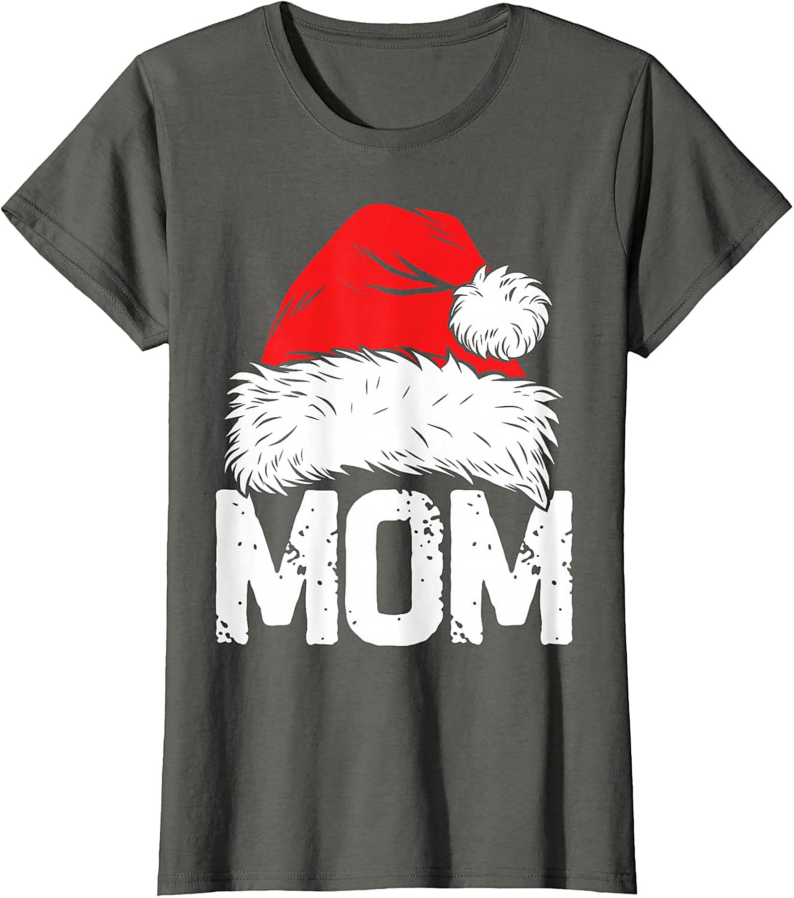 Christmas Mom Santa Hat T-Shirt | Festive Holiday Tee