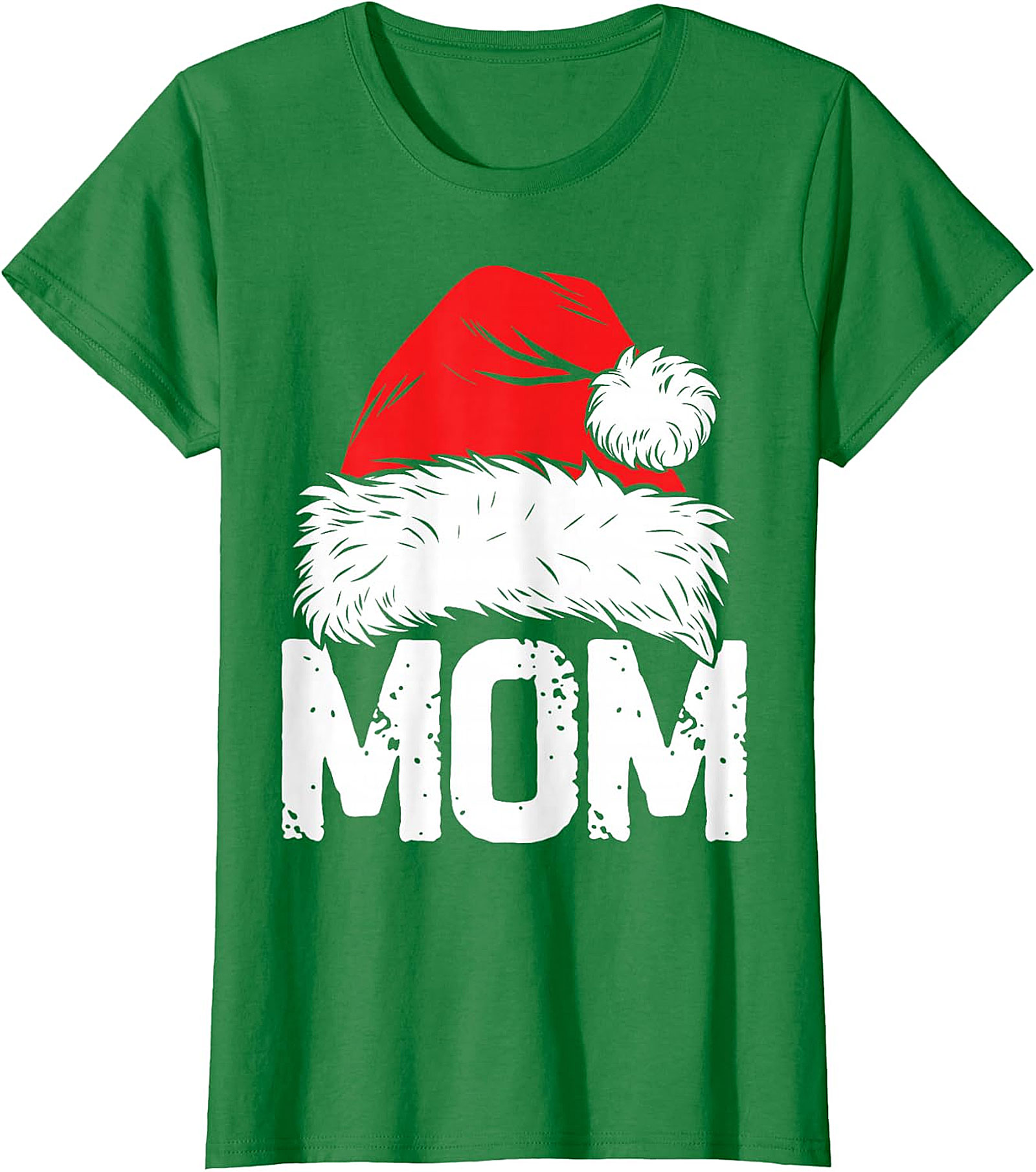 Christmas Mom Santa Hat T-Shirt | Festive Holiday Tee