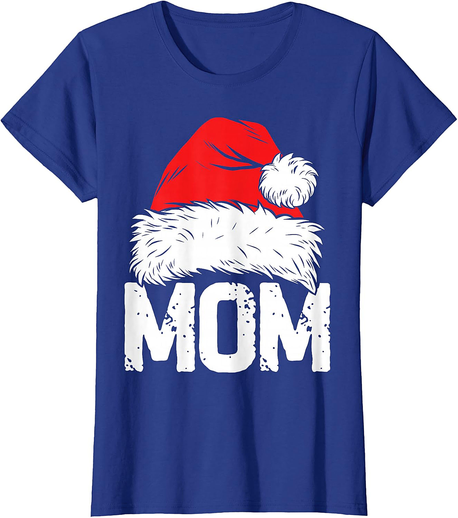 Christmas Mom Santa Hat T-Shirt | Festive Holiday Tee