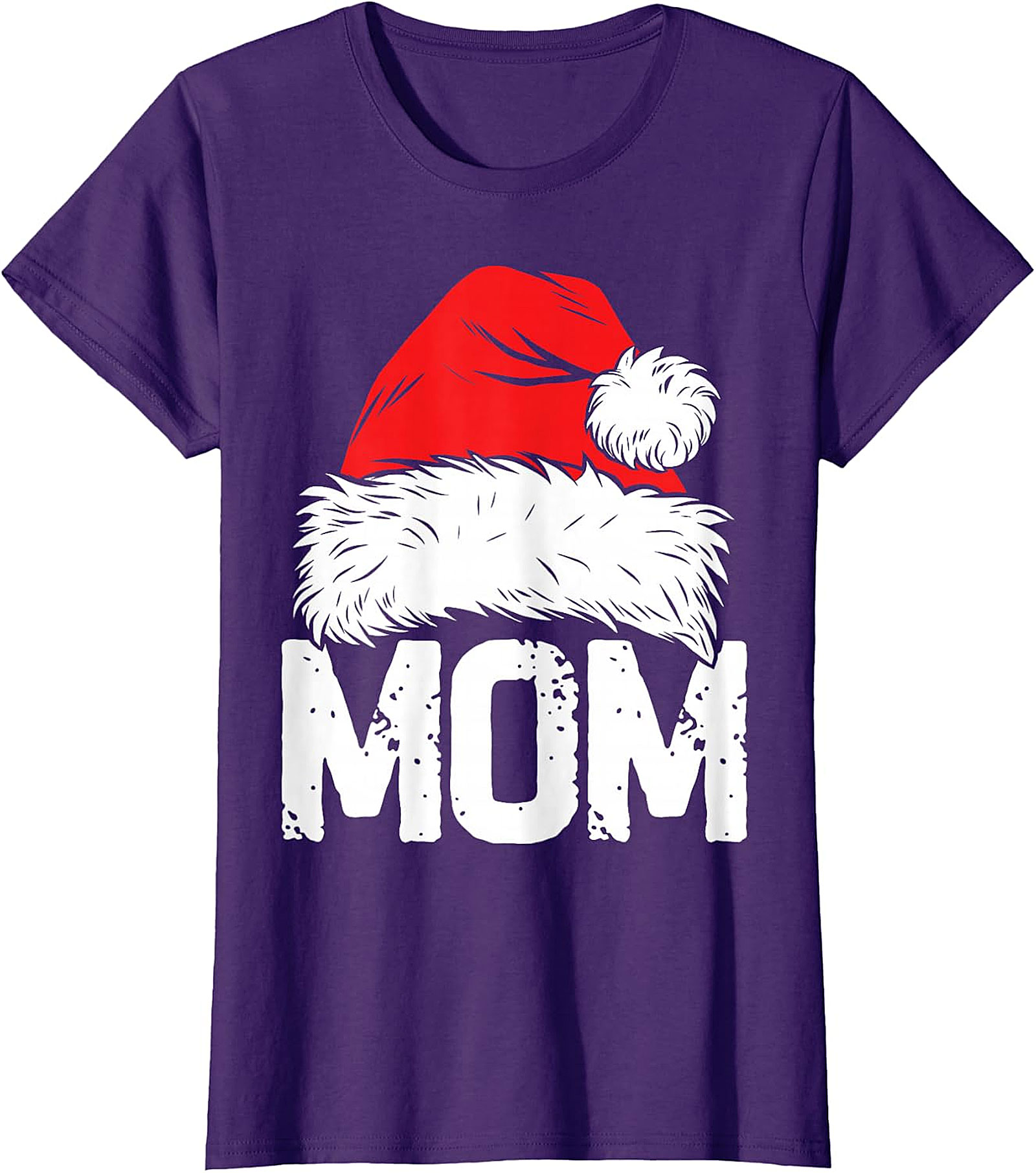 Christmas Mom Santa Hat T-Shirt | Festive Holiday Tee