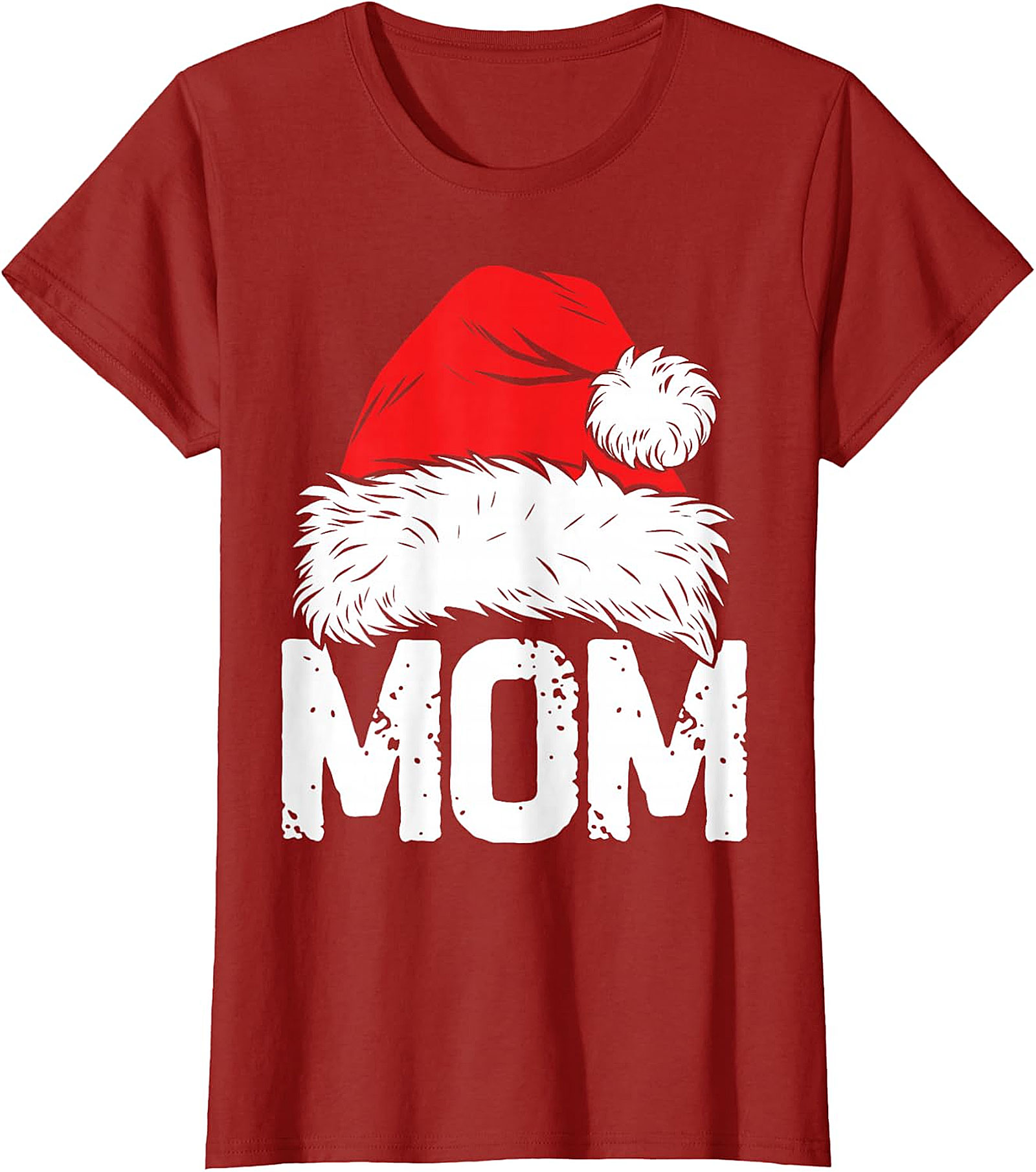 Christmas Mom Santa Hat T-Shirt | Festive Holiday Tee