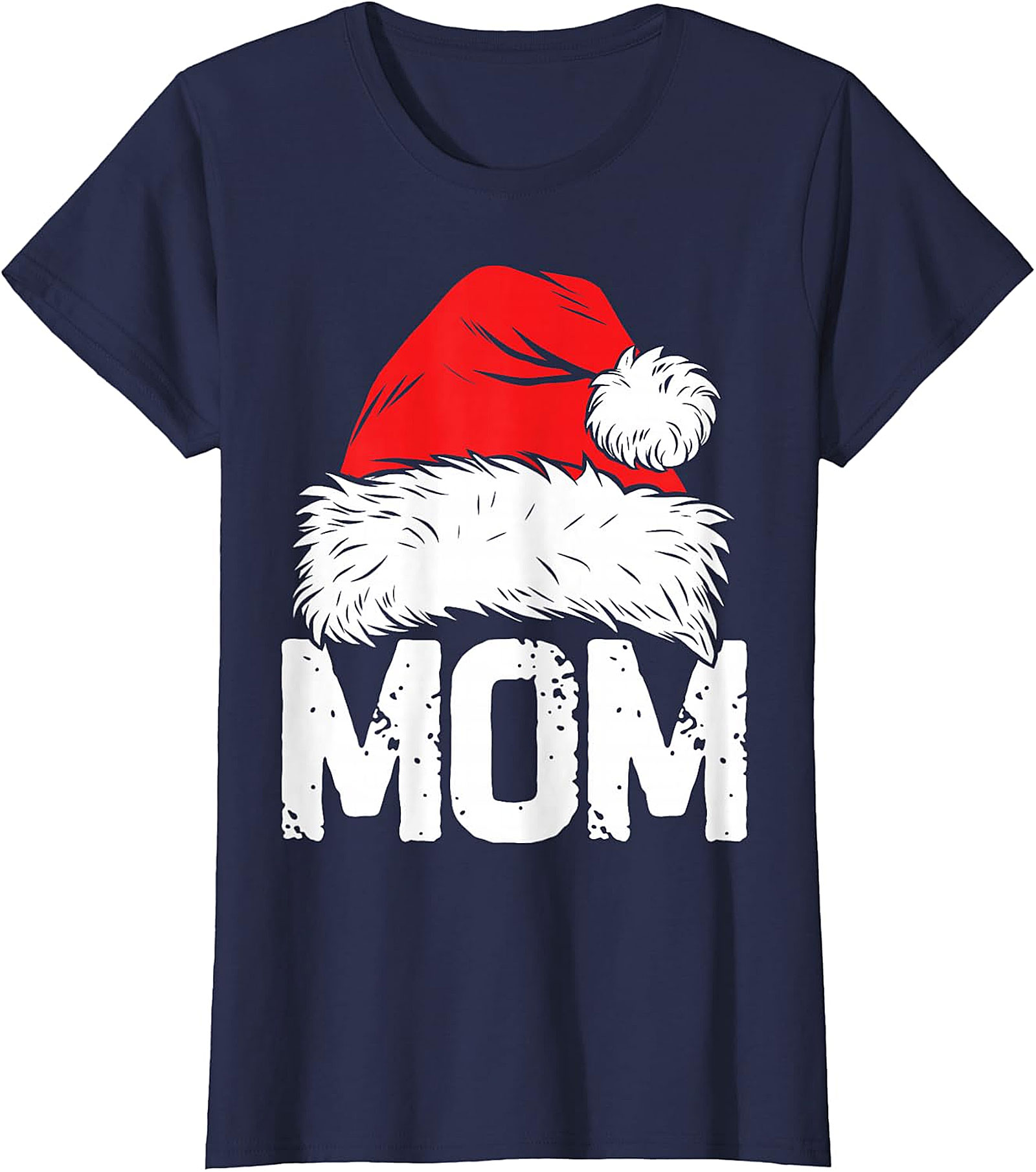 Christmas Mom Santa Hat T-Shirt | Festive Holiday Tee
