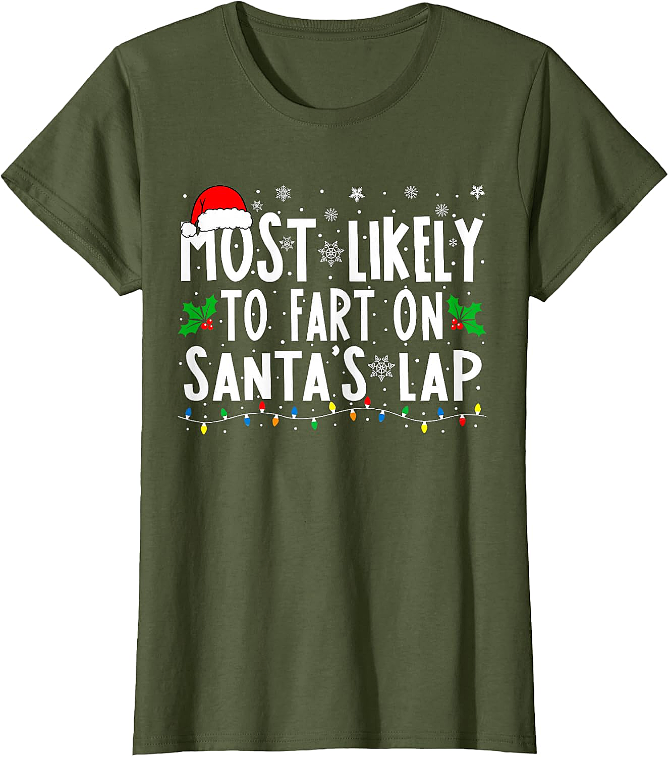  Most Likely To Fart On Santa's Lap Funny Christmas Tee