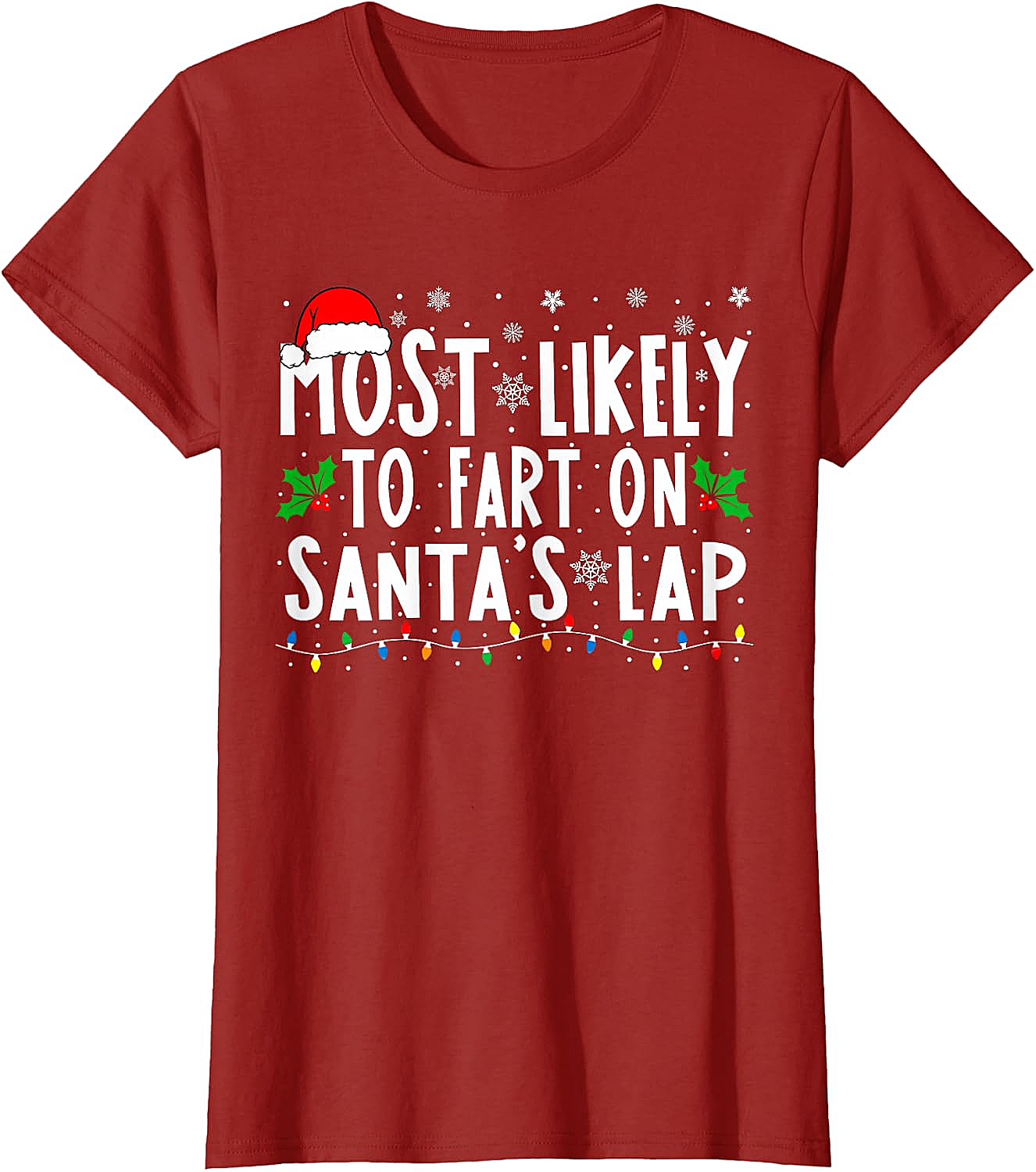  Most Likely To Fart On Santa's Lap Funny Christmas Tee
