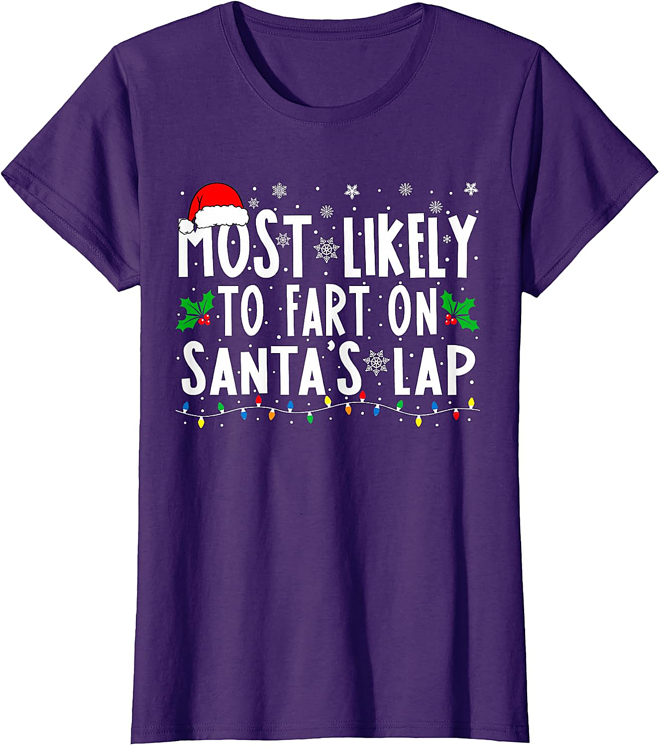 Most Likely To Fart On Santa's Lap Funny Christmas Tee