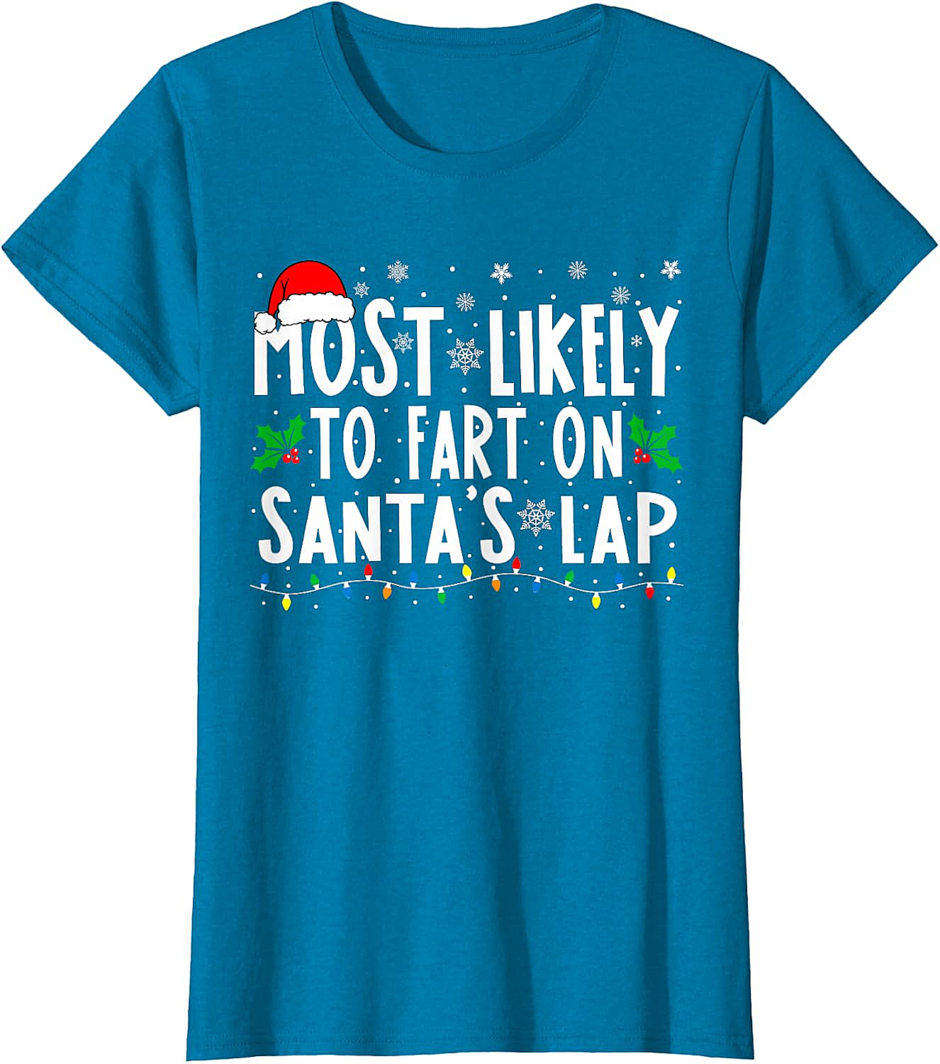  Most Likely To Fart On Santa's Lap Funny Christmas Tee