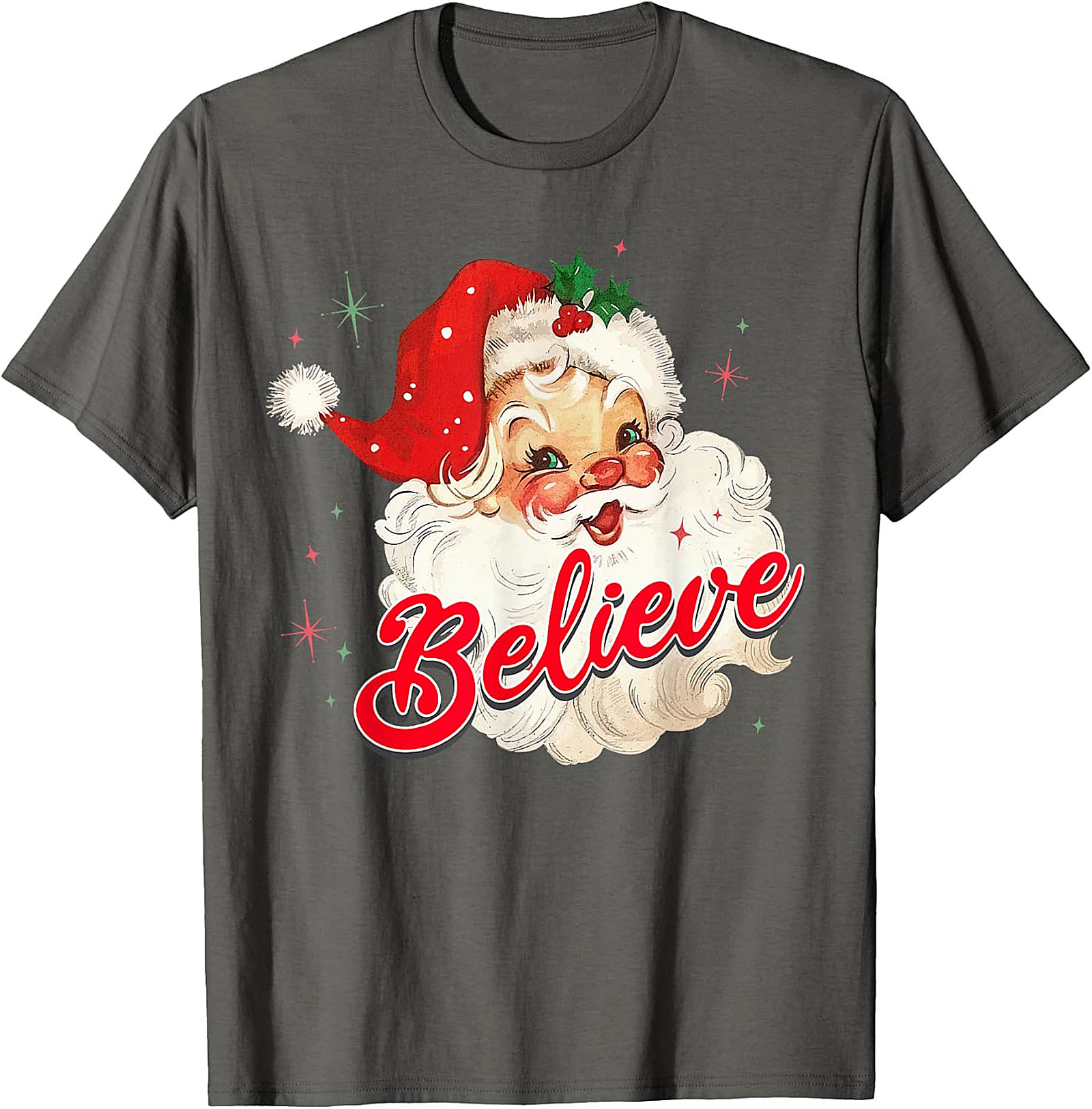  Vintage Santa Believe Christmas T-Shirt | Retro Holiday Tee
