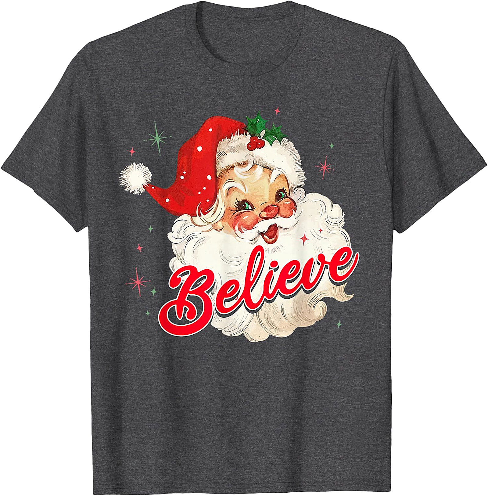  Vintage Santa Believe Christmas T-Shirt | Retro Holiday Tee
