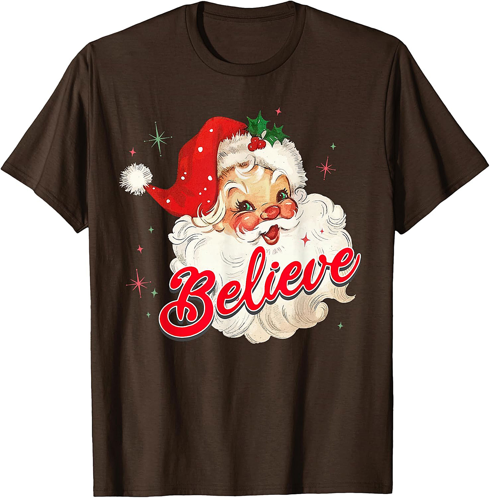  Vintage Santa Believe Christmas T-Shirt | Retro Holiday Tee