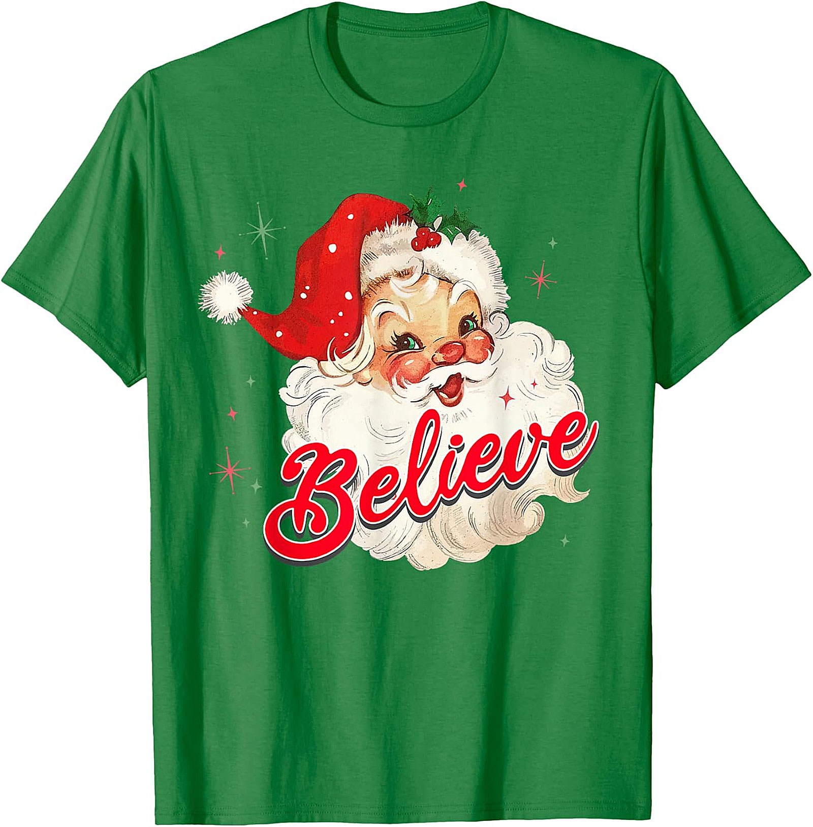  Vintage Santa Believe Christmas T-Shirt | Retro Holiday Tee