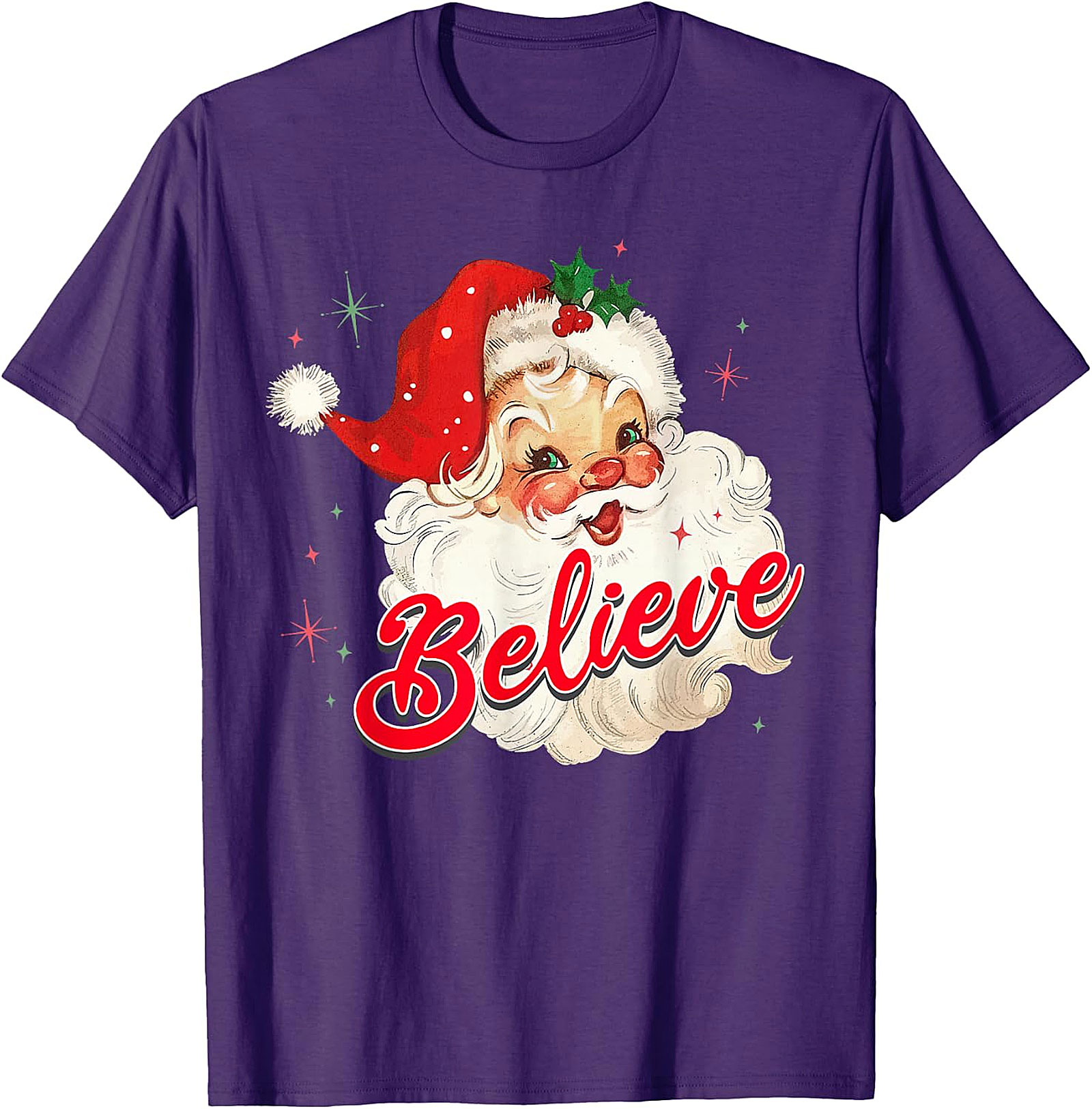 Vintage Santa Believe Christmas T-Shirt | Retro Holiday Tee
