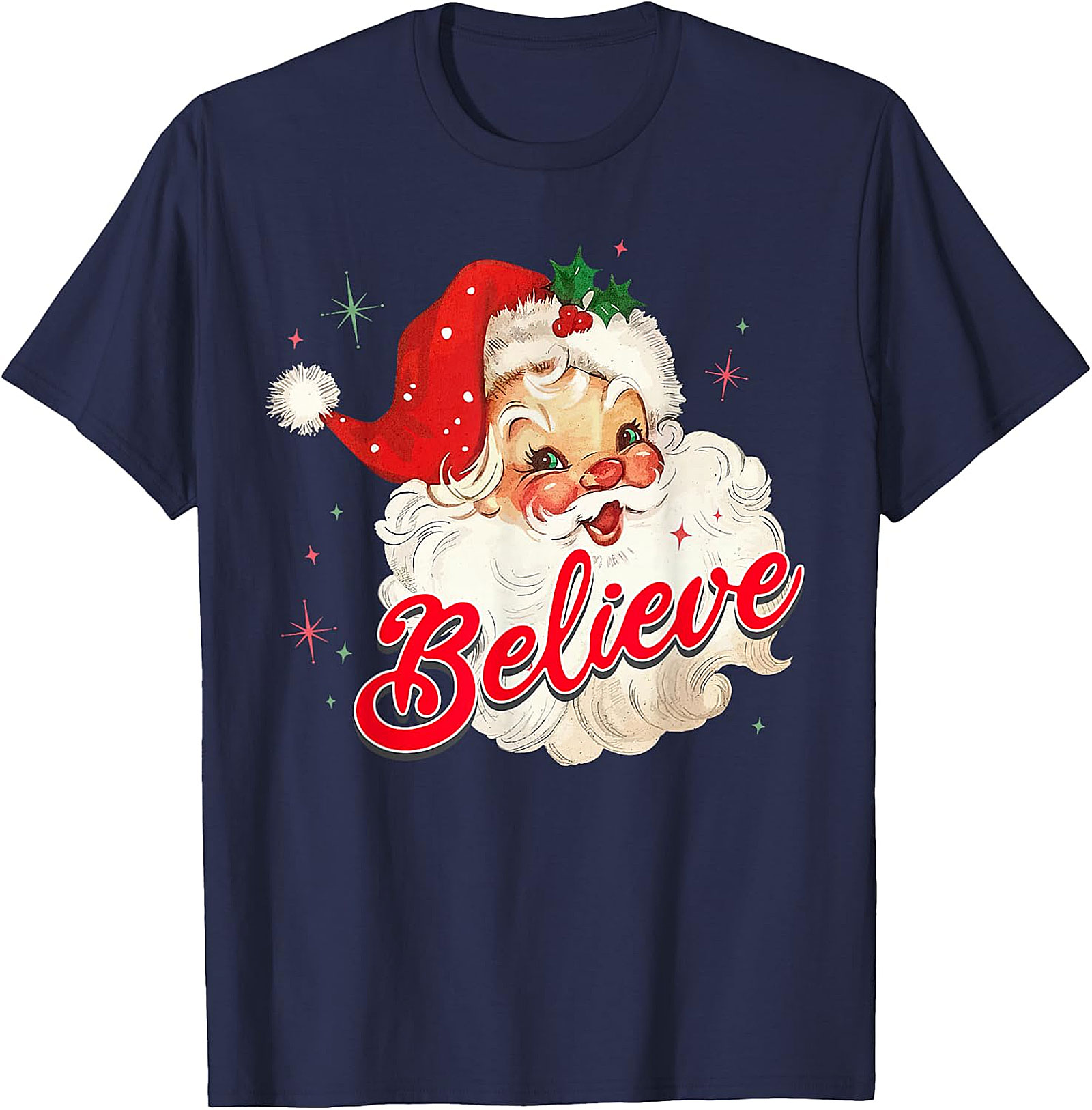  Vintage Santa Believe Christmas T-Shirt | Retro Holiday Tee