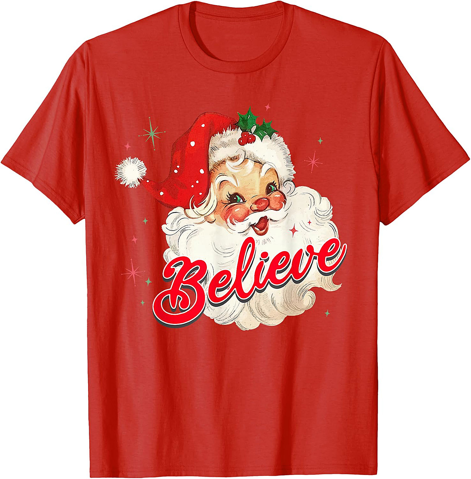  Vintage Santa Believe Christmas T-Shirt | Retro Holiday Tee