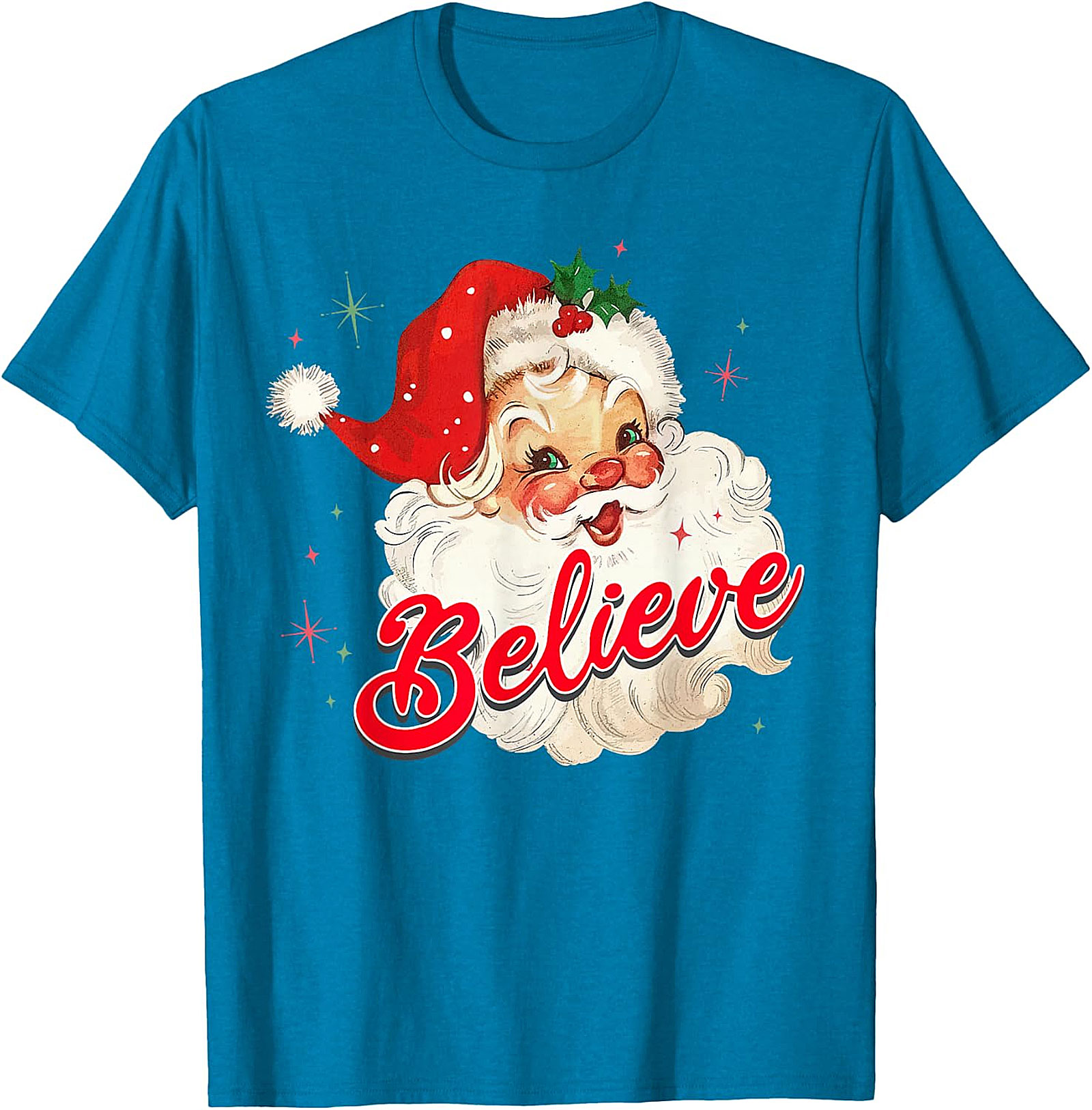  Vintage Santa Believe Christmas T-Shirt | Retro Holiday Tee