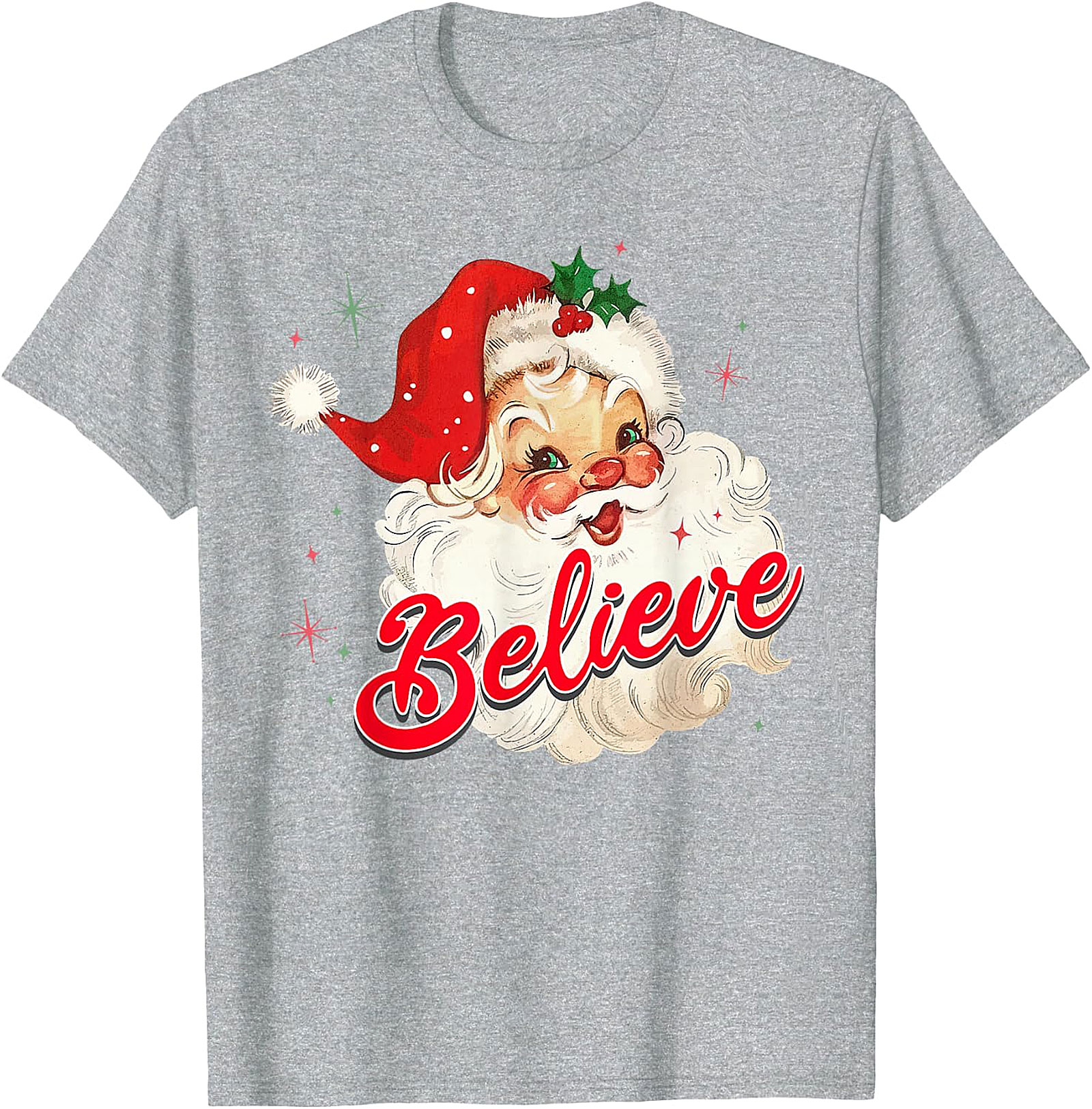  Vintage Santa Believe Christmas T-Shirt | Retro Holiday Tee