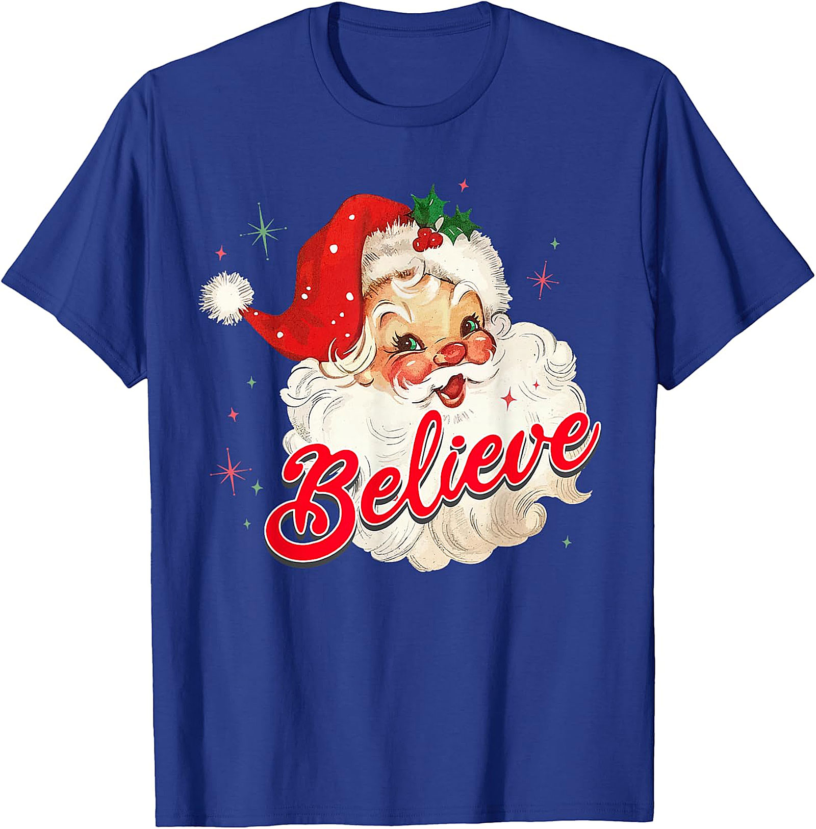  Vintage Santa Believe Christmas T-Shirt | Retro Holiday Tee