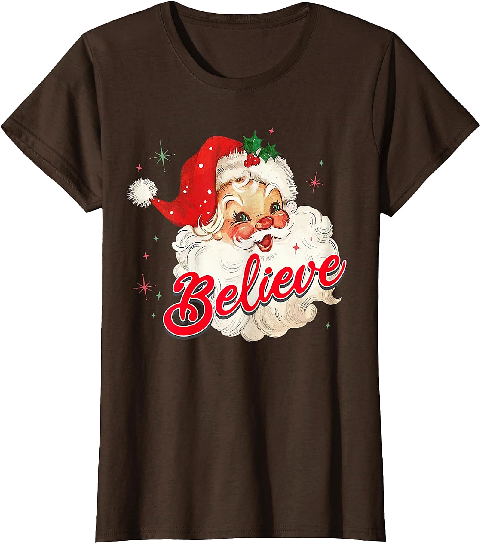  Vintage Santa Believe Christmas T-Shirt | Retro Holiday Tee