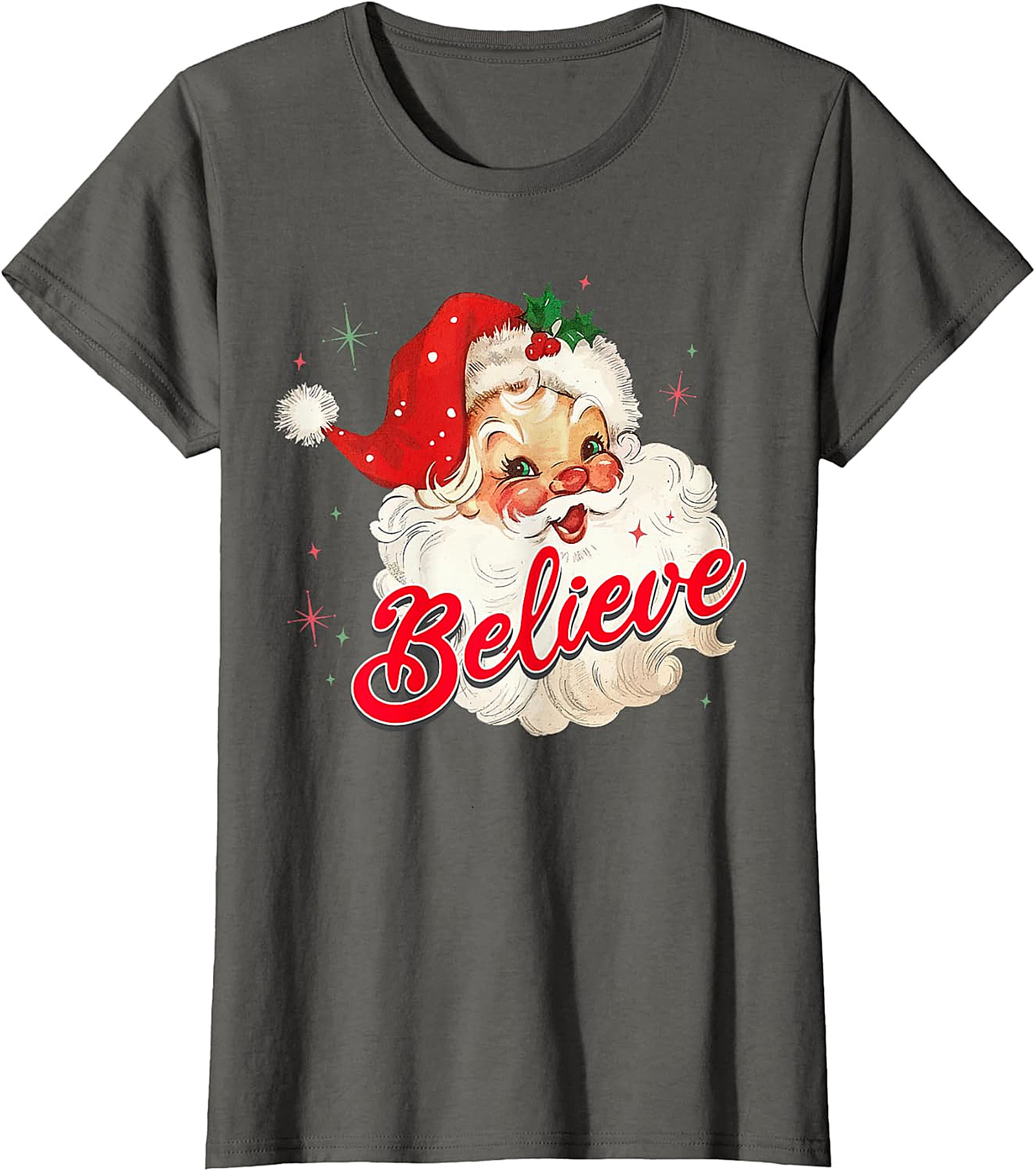  Vintage Santa Believe Christmas T-Shirt | Retro Holiday Tee