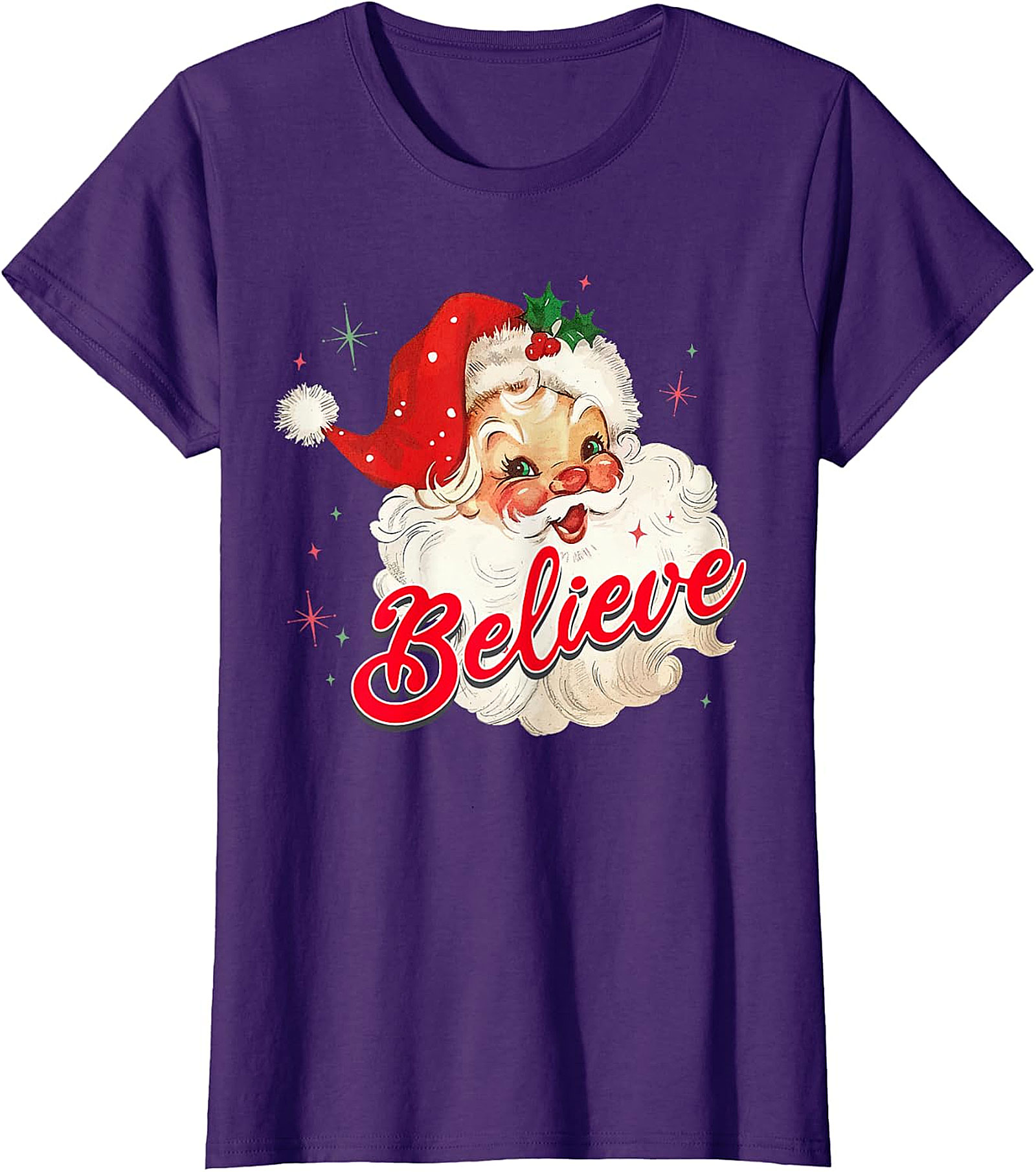  Vintage Santa Believe Christmas T-Shirt | Retro Holiday Tee